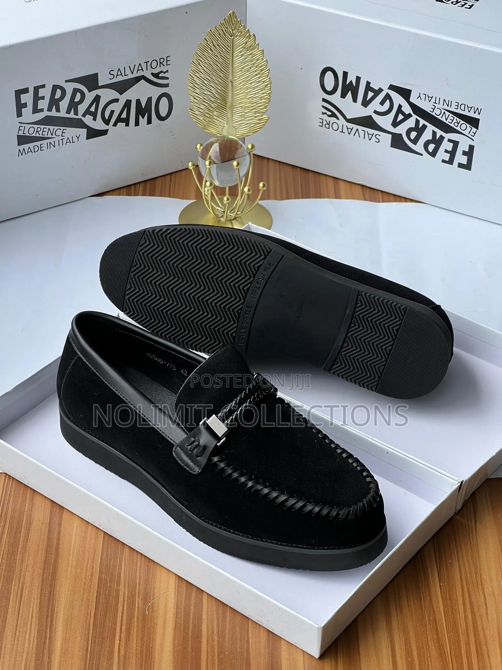 Men's Ferragamo Dry Suede Loafers
