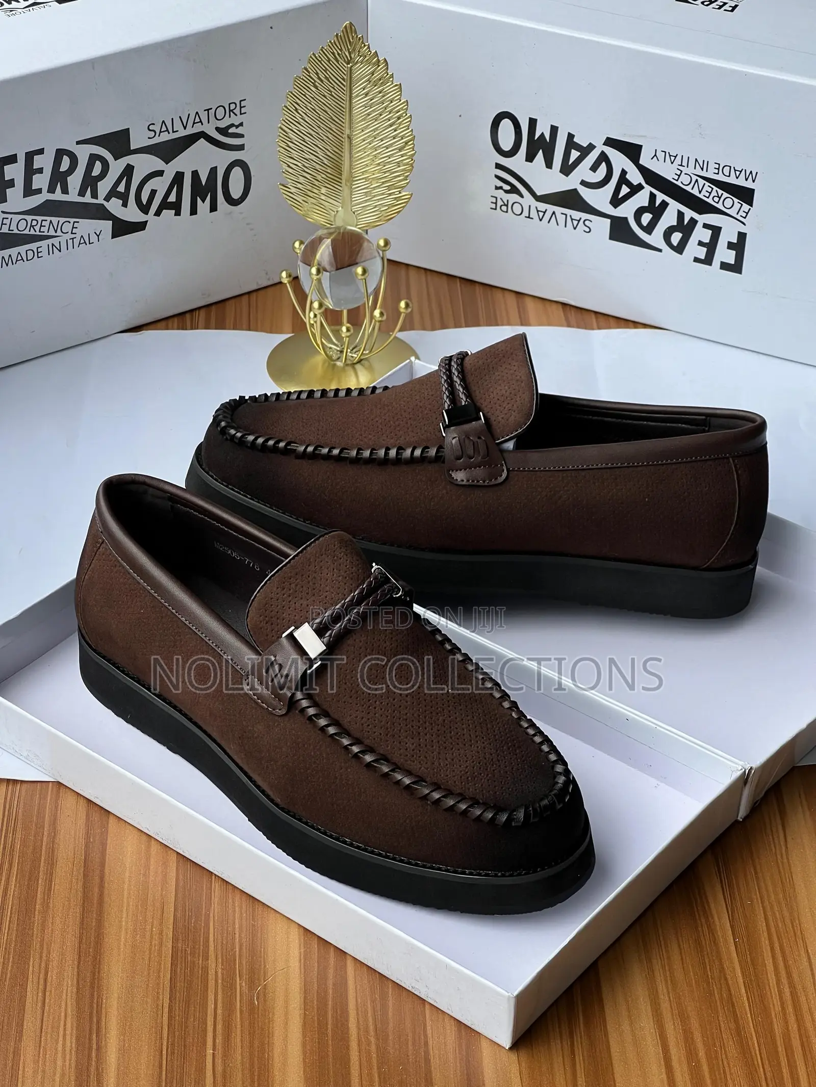 Men's Ferragamo Dry Suede Loafers