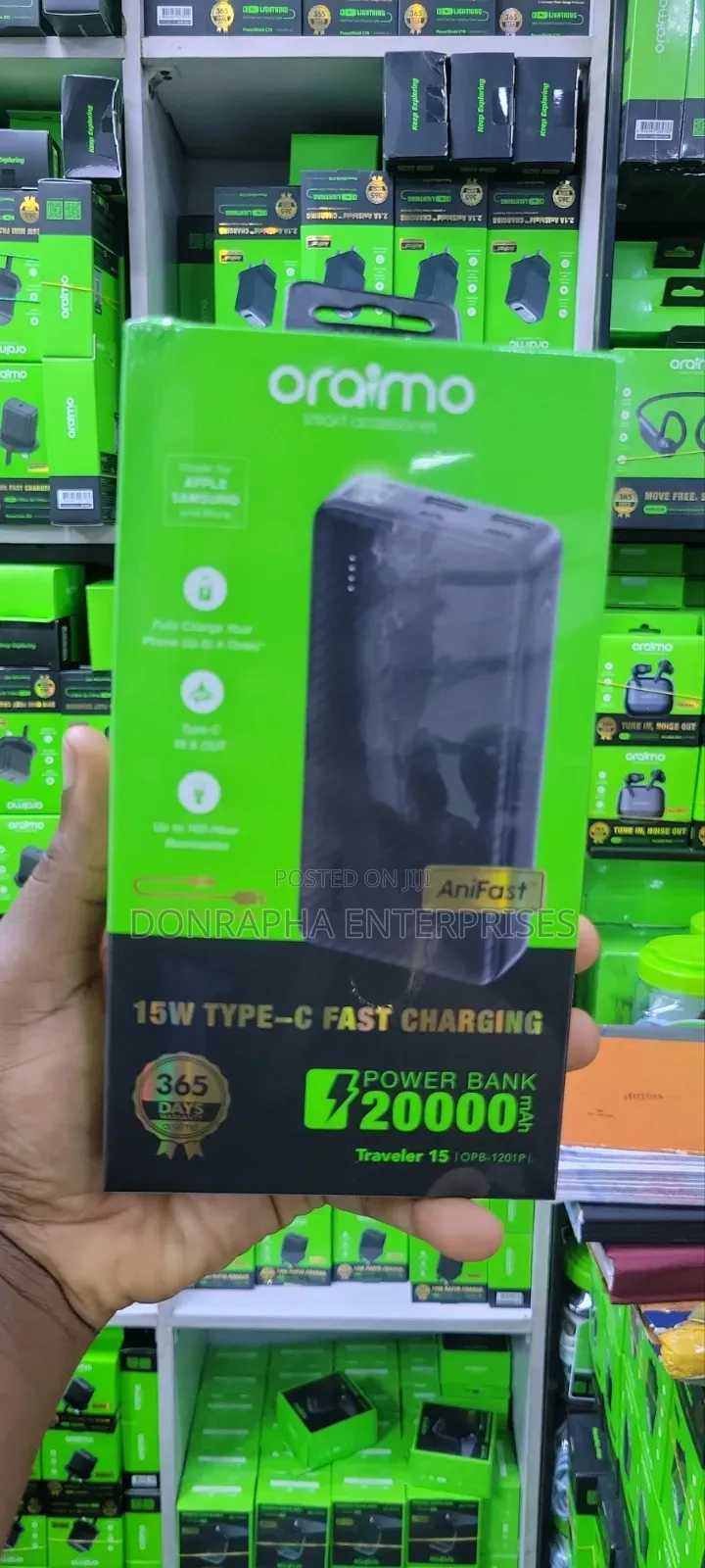 Oraimo 20000mAh Fast Charging Power Bank 22.5W With Type-C Input