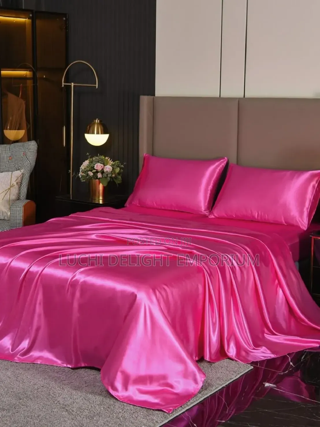 Luxury Satin Silk Polish Duvet, Bedsheets 4 Pillowcase Set 7by7