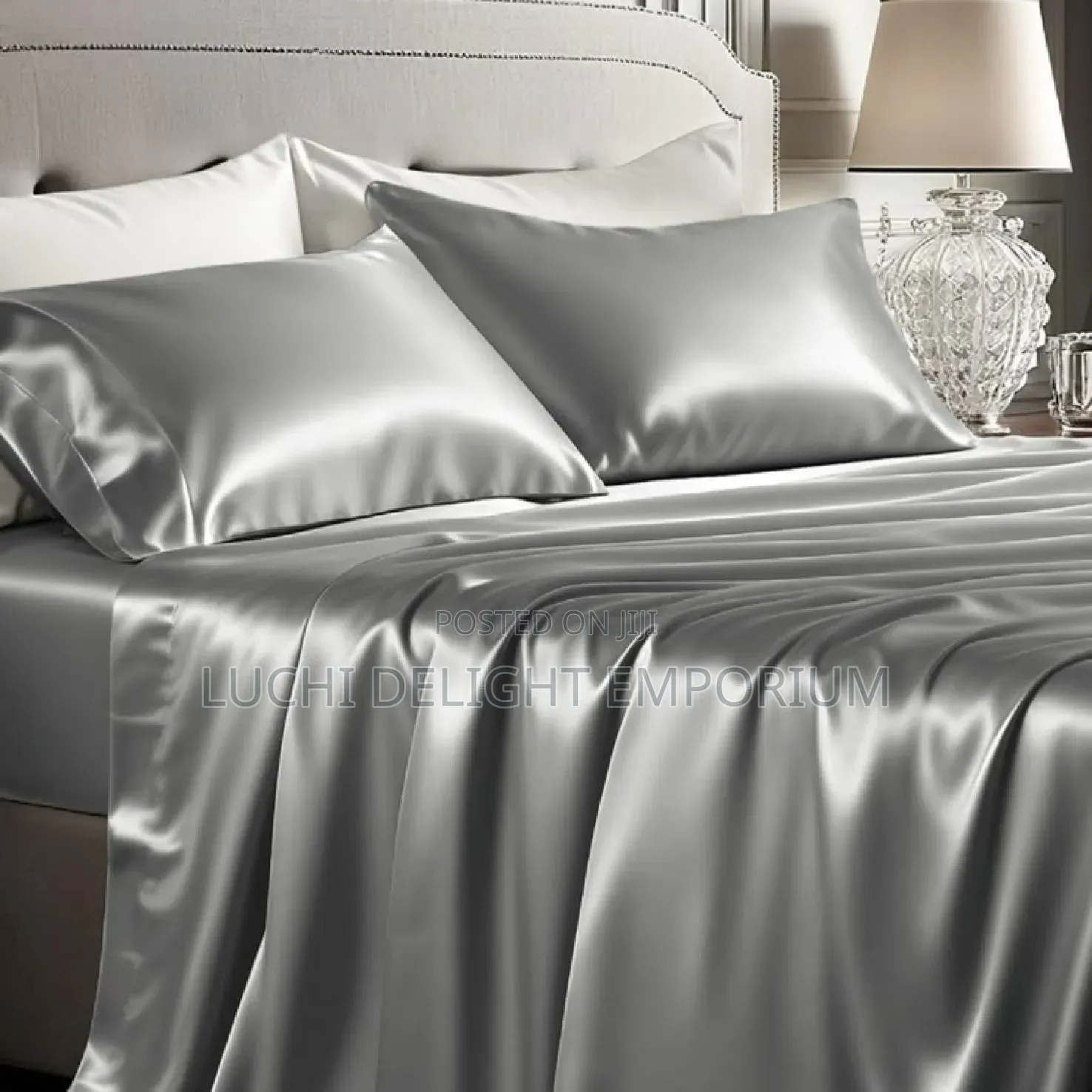 Luxury Satin Silk Polish Duvet, Bedsheets 4 Pillowcase Set 7by7