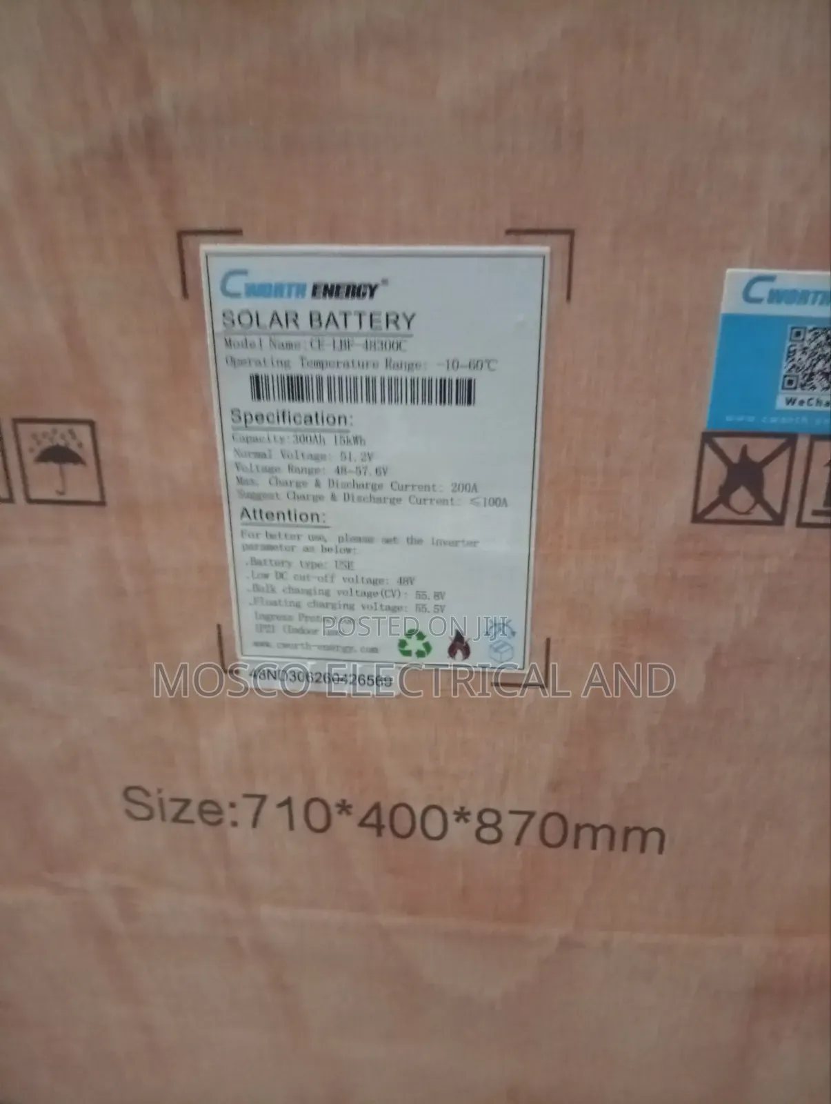 15kwh/51.2volts Cworth Lithium Ion Solar Batteries