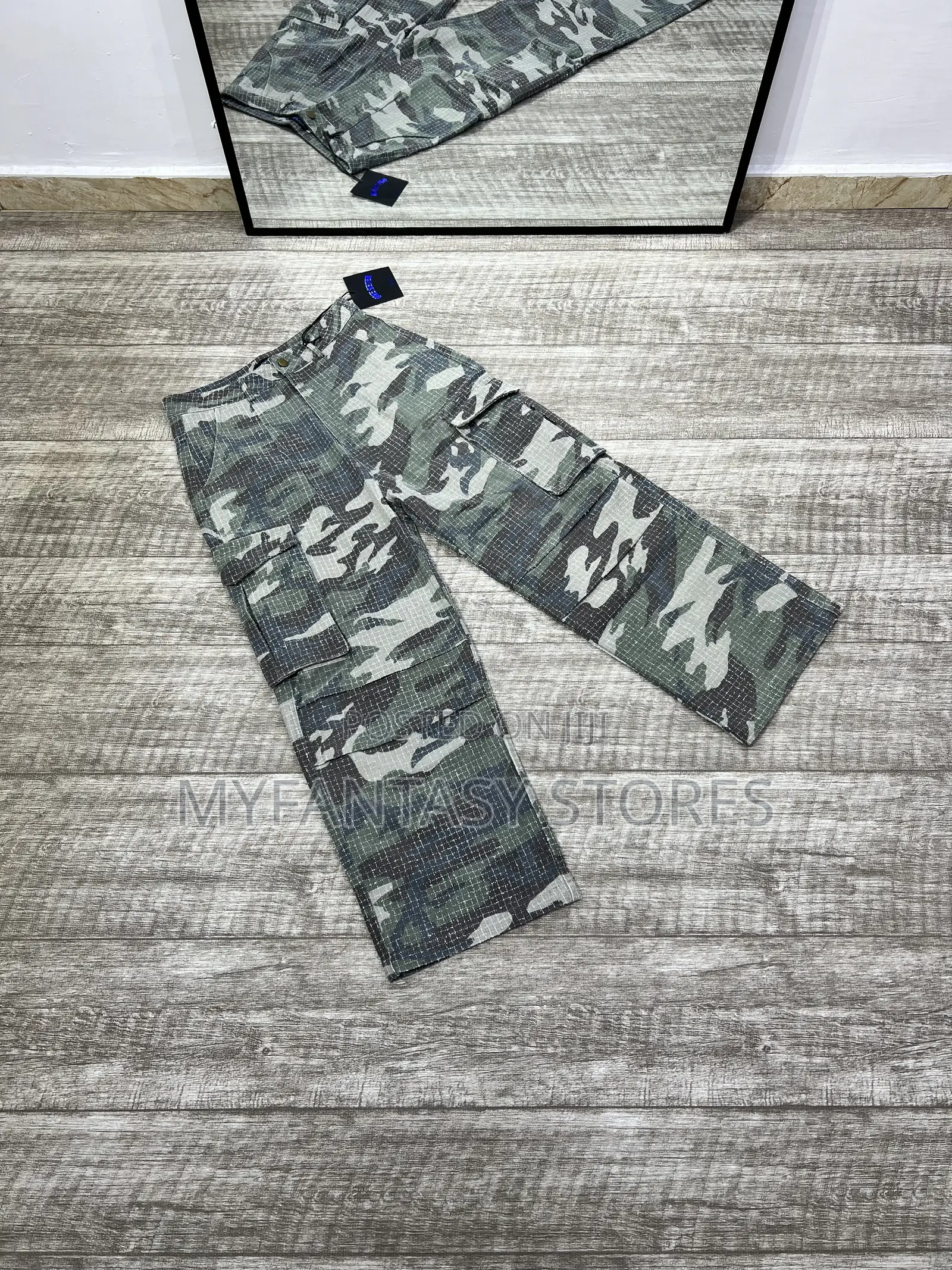 One Seven Camouflage Cargo Denim Pants