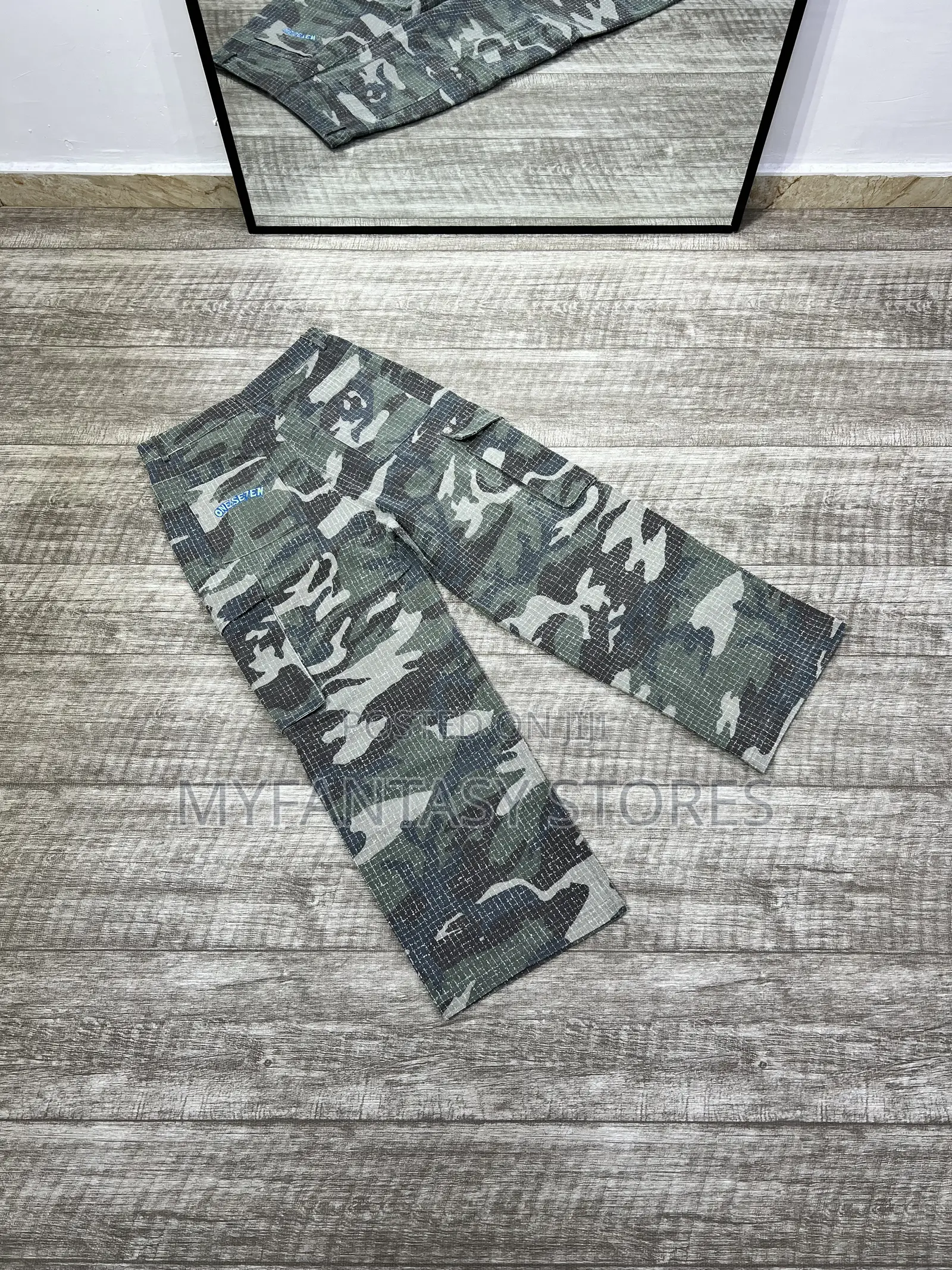 One Seven Camouflage Cargo Denim Pants