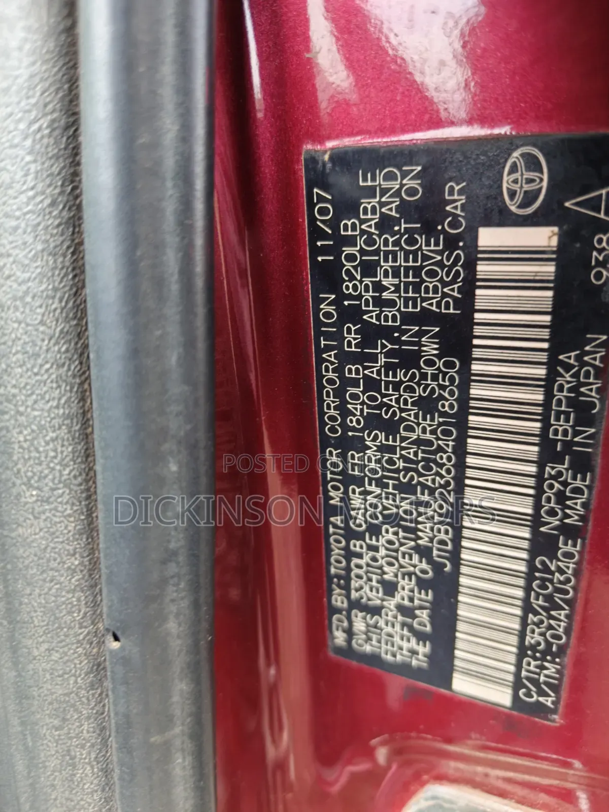 Toyota Yaris 2008 Red