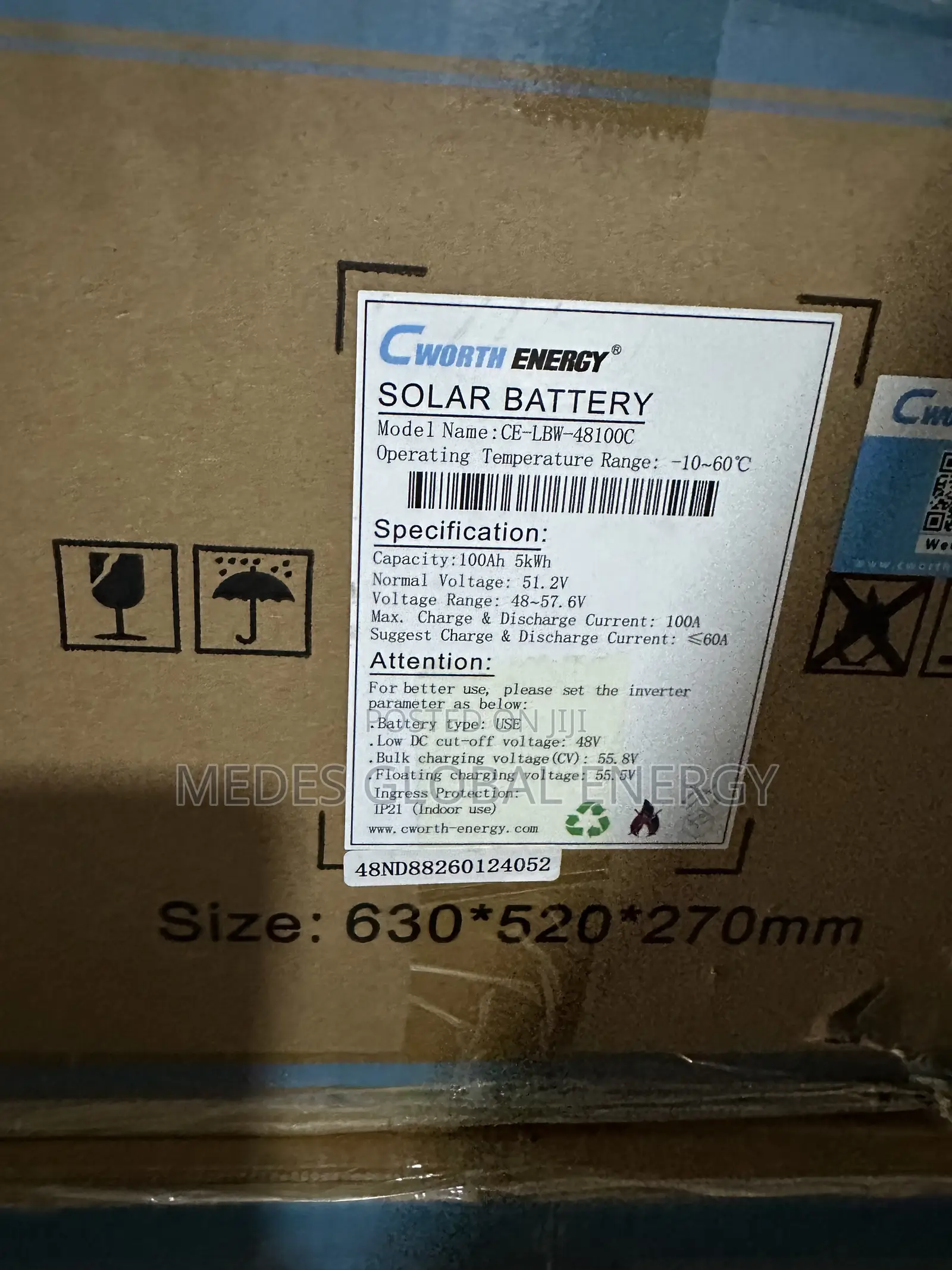 5kwh 51.2v Cworth Lithium Ion Battery