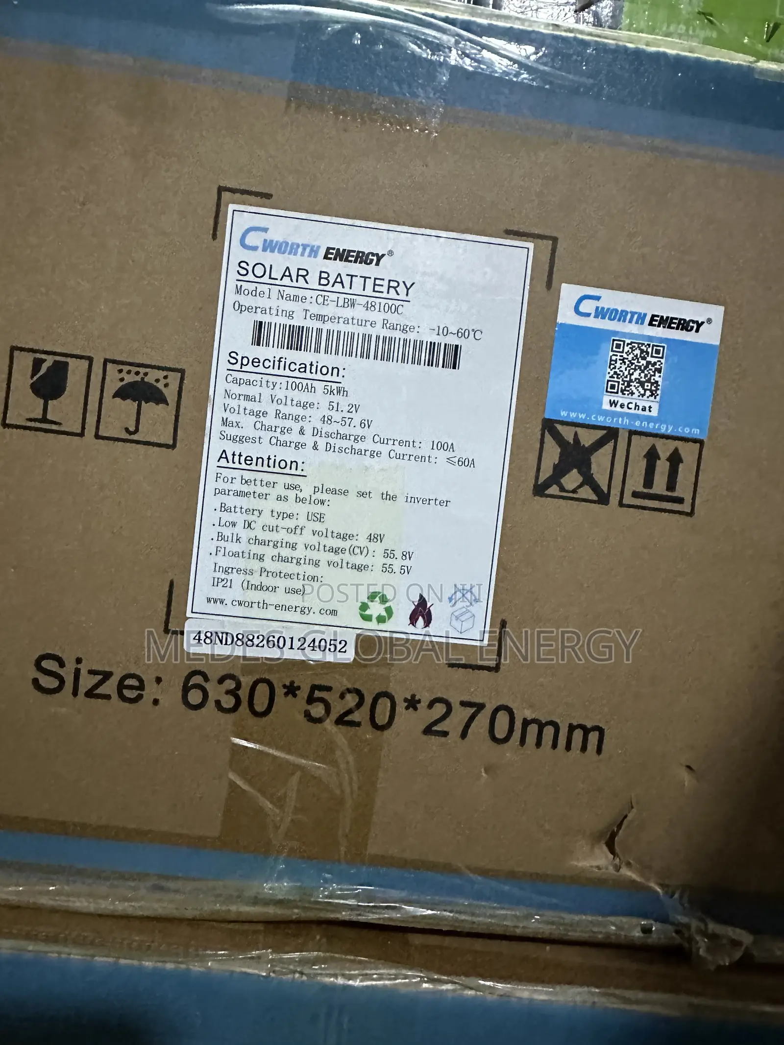 5kwh 51.2v Cworth Lithium Ion Battery