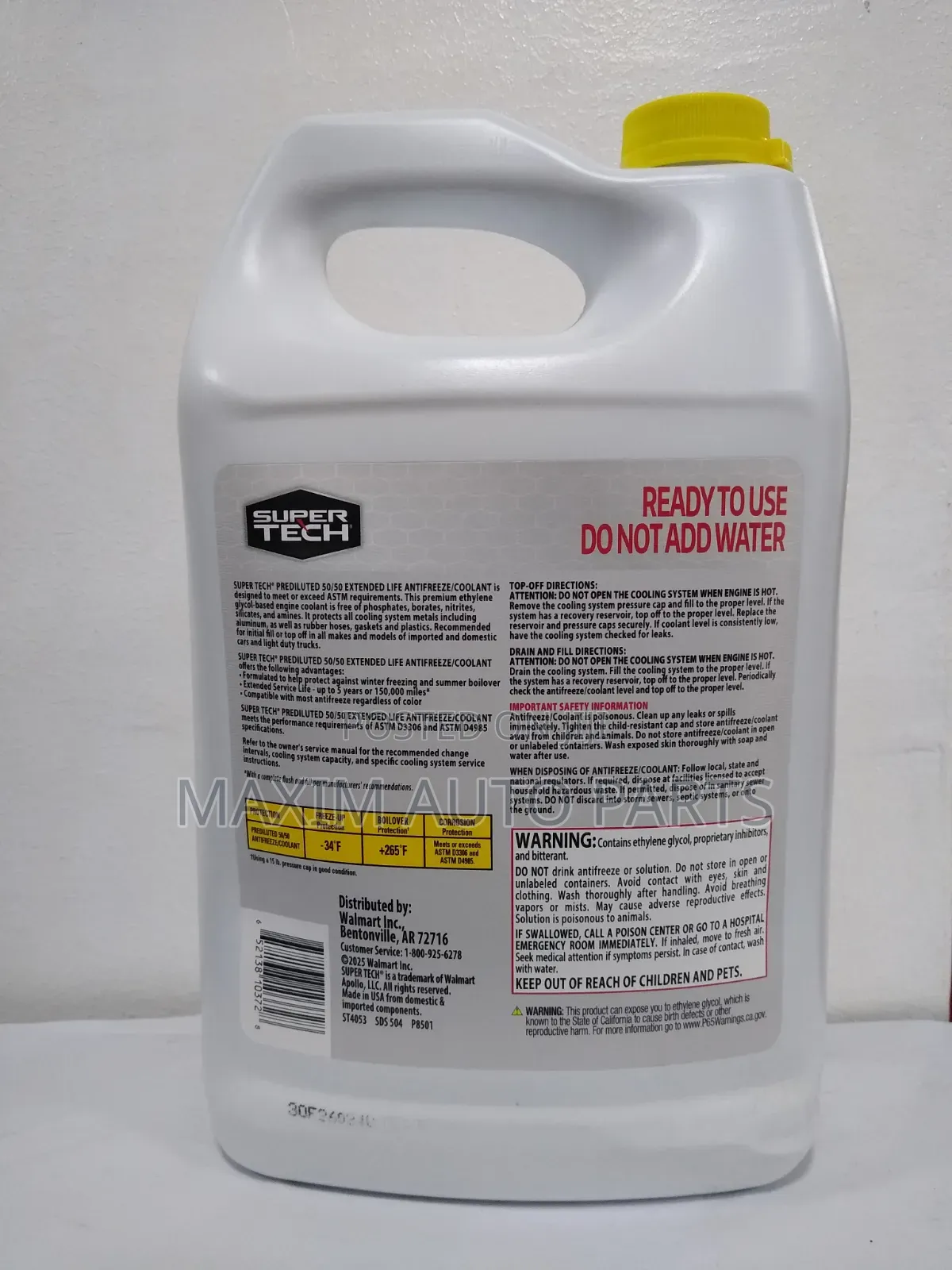 Super Tech Extended Life Prediluted 50/50 Coolant