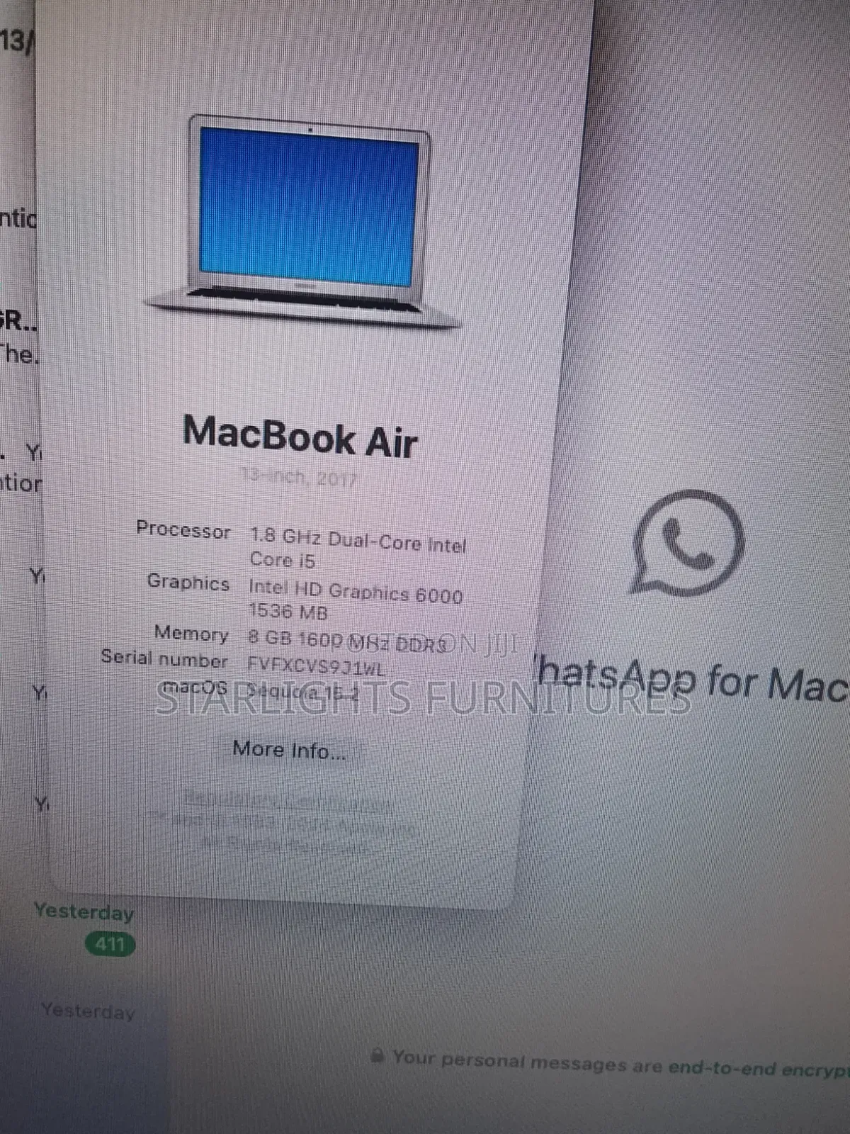Laptop Apple MacBook Air 2017 8GB Intel Core i5 SSD 128GB