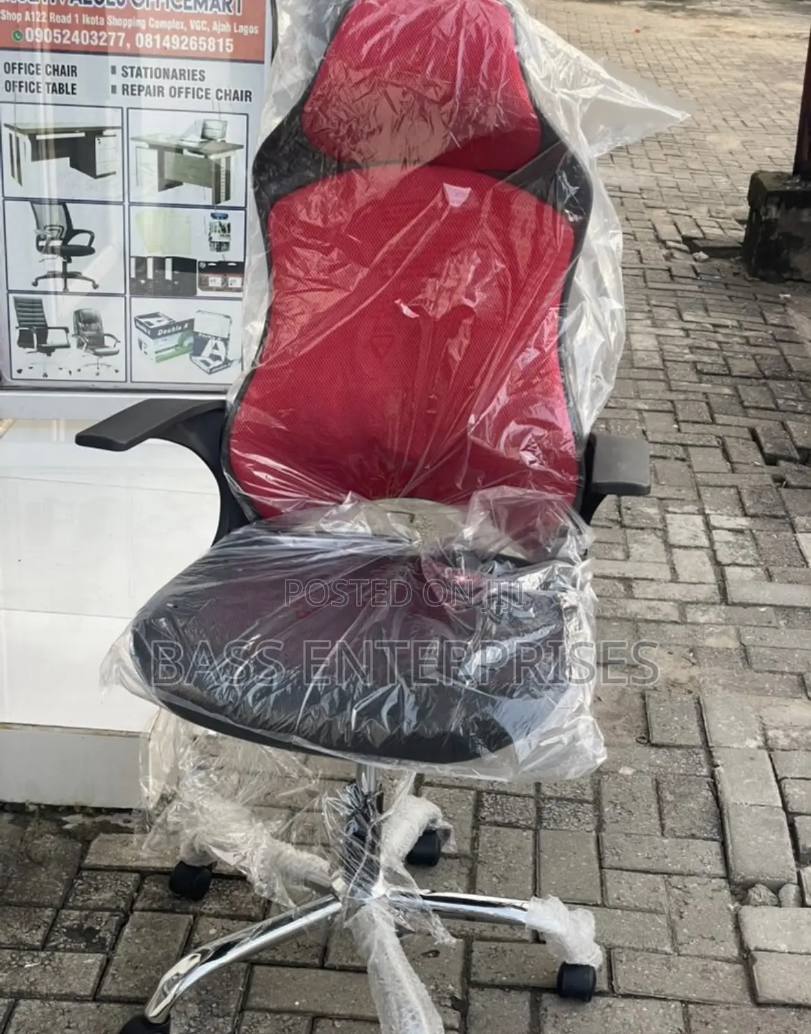Ergonomic High-Back Office Chair (Red Black)