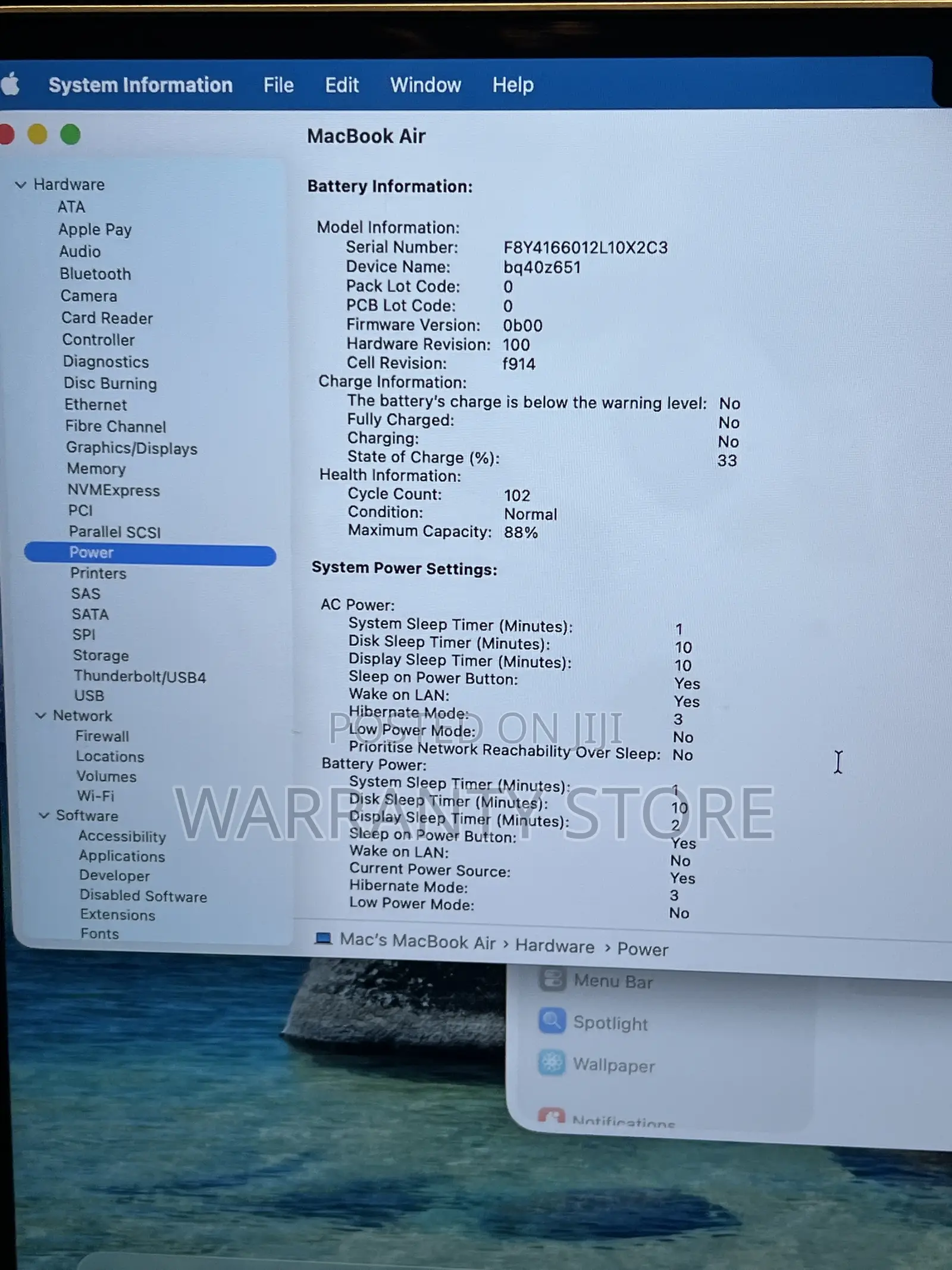 Laptop Apple MacBook Air 2022 M2 8GB Apple M2 SSD 256GB