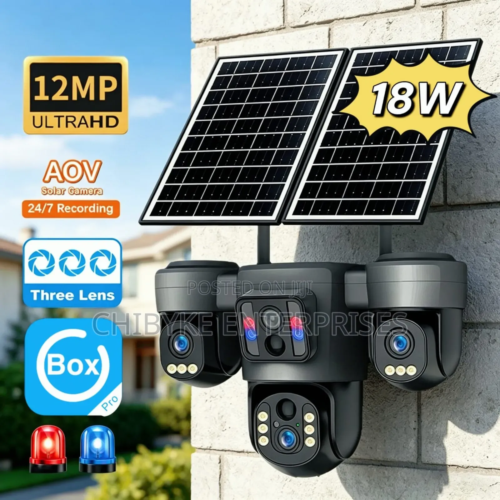 12mp Ultra Hd Three Lens Solar Otz Camera With Auto Tracking
