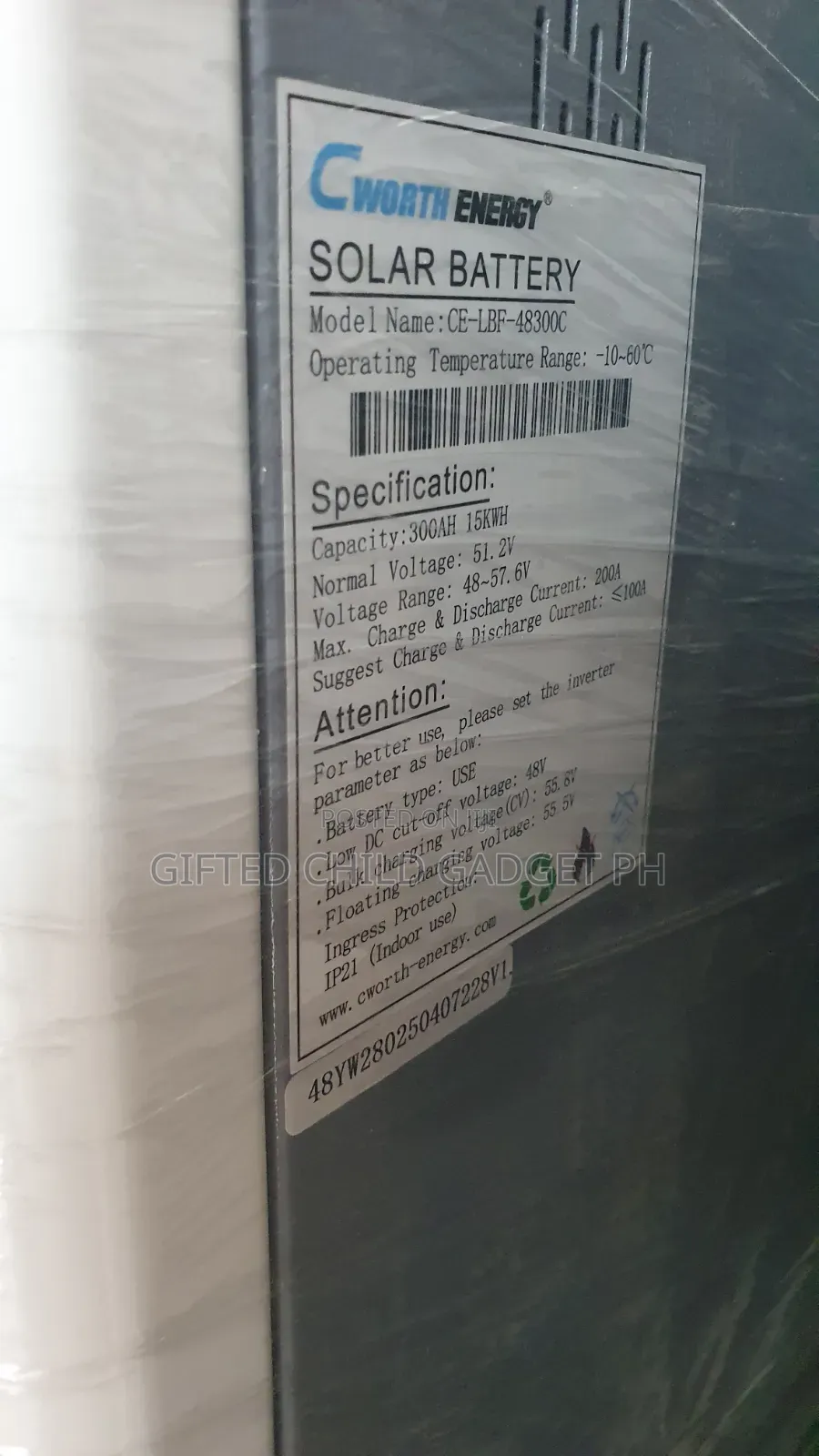 Cworth 15kwh 300Ah 48V Lithium Battery LifePO4 CE-LBF-48300C