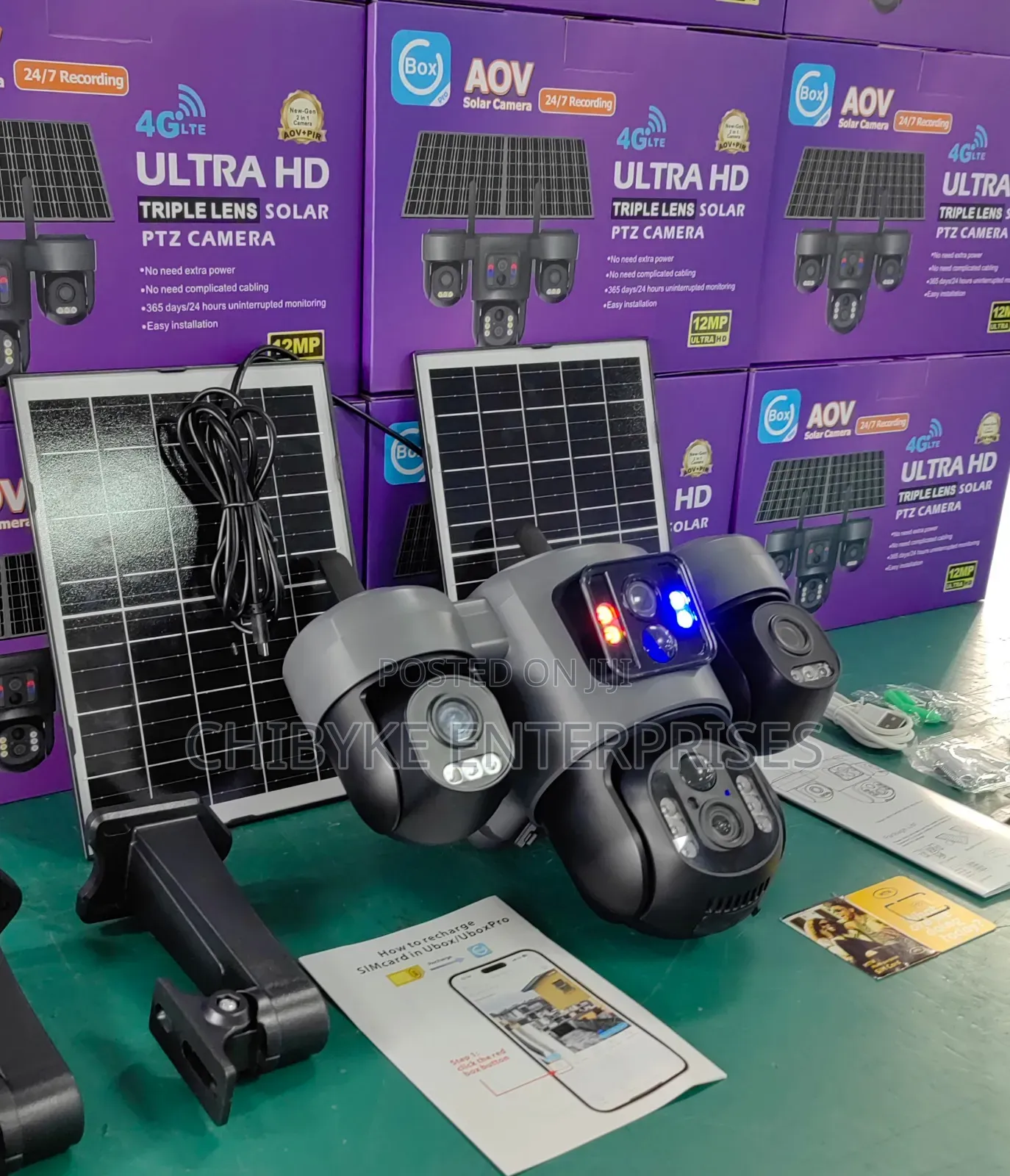 12mp Ultra Hd Three Lens Solar Otz Camera With Auto Tracking