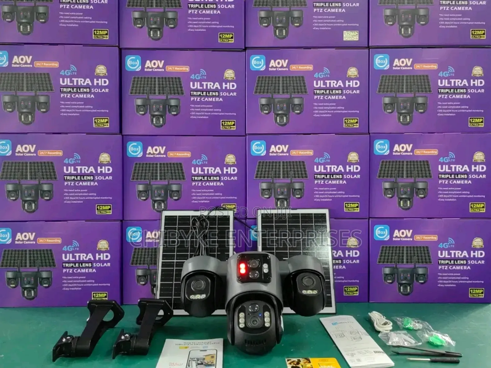 12mp Ultra Hd Three Lens Solar Otz Camera With Auto Tracking
