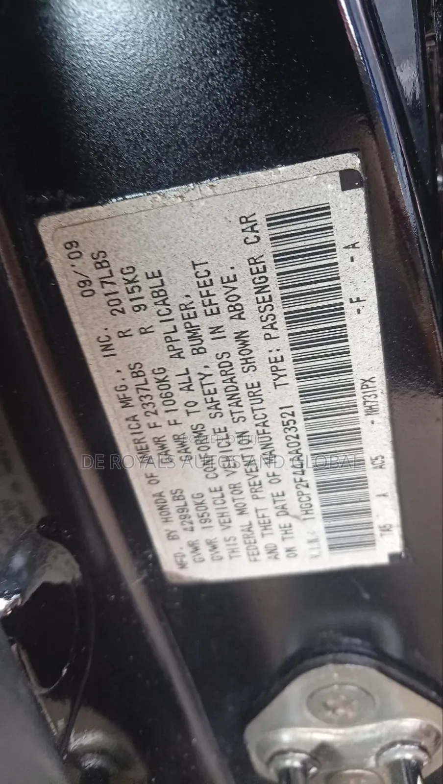 Honda Accord 2010 Black