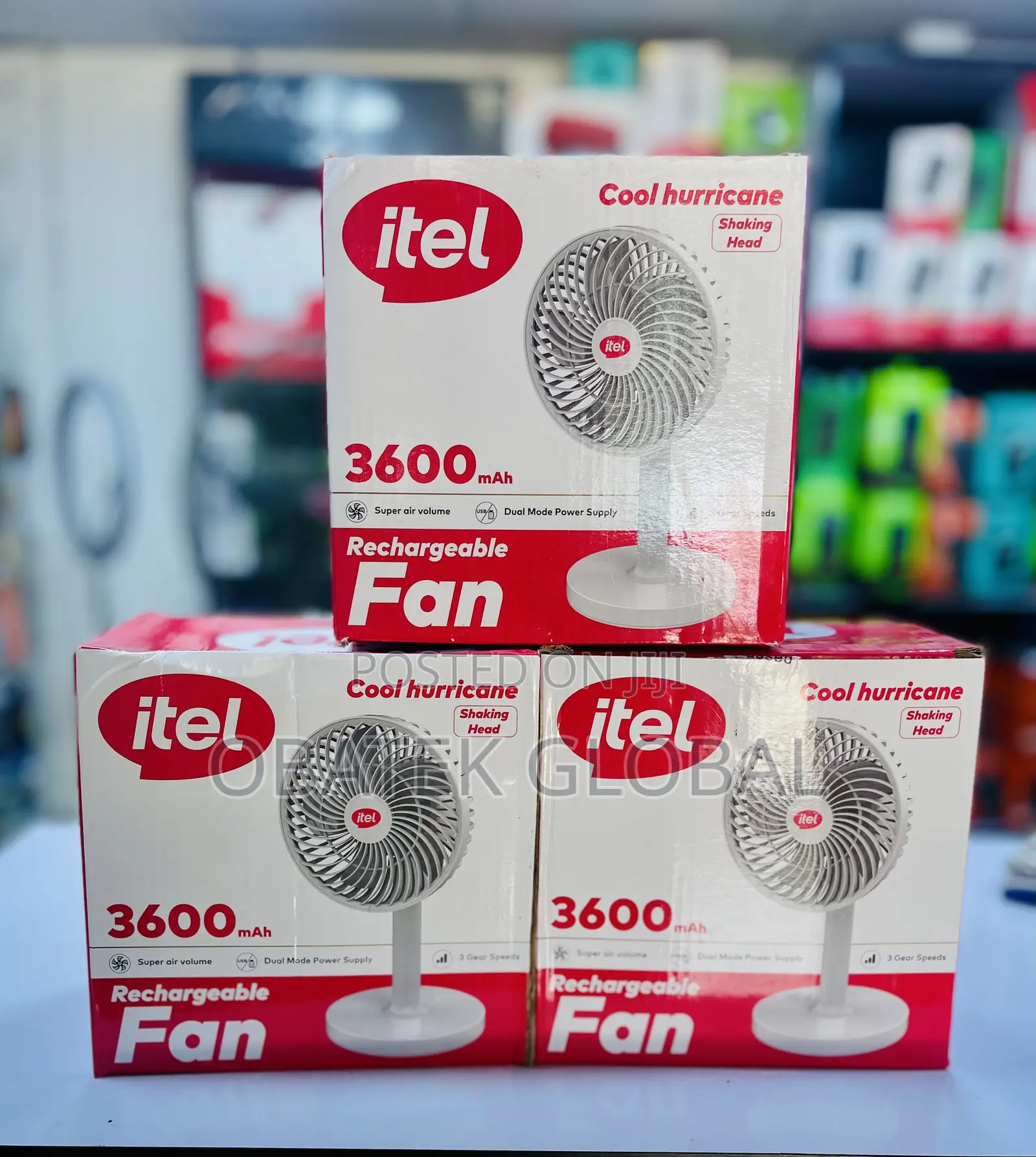 3600mah Itel Rechargeable Fan