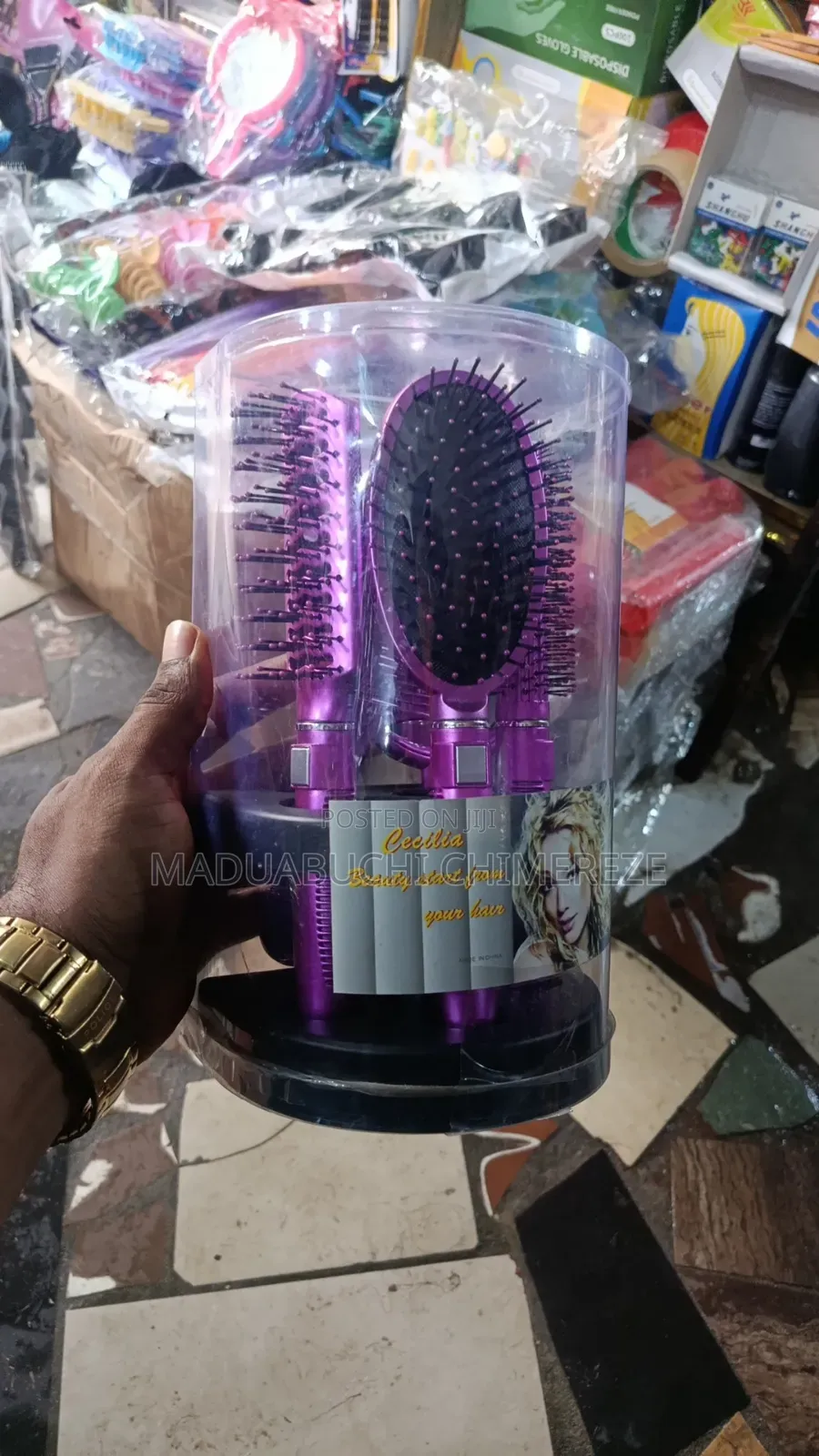 Cecilia 5-Piece Professional Hair Brush Comb Set – Salon Styling Kit