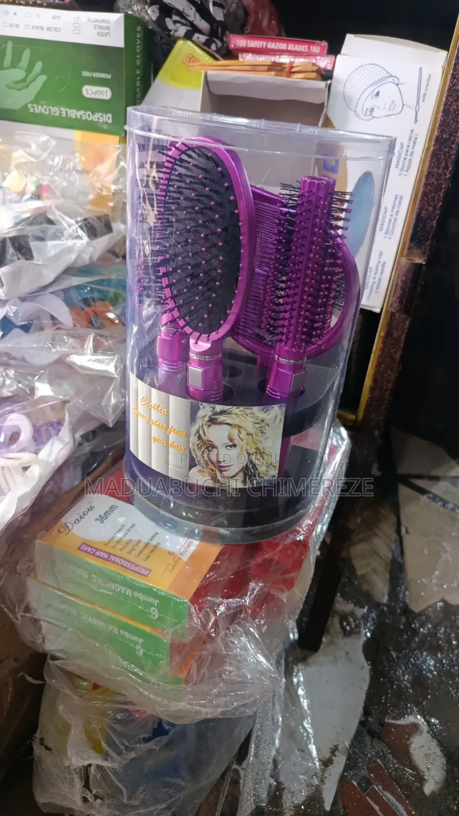 Cecilia 5-Piece Professional Hair Brush Comb Set – Salon Styling Kit