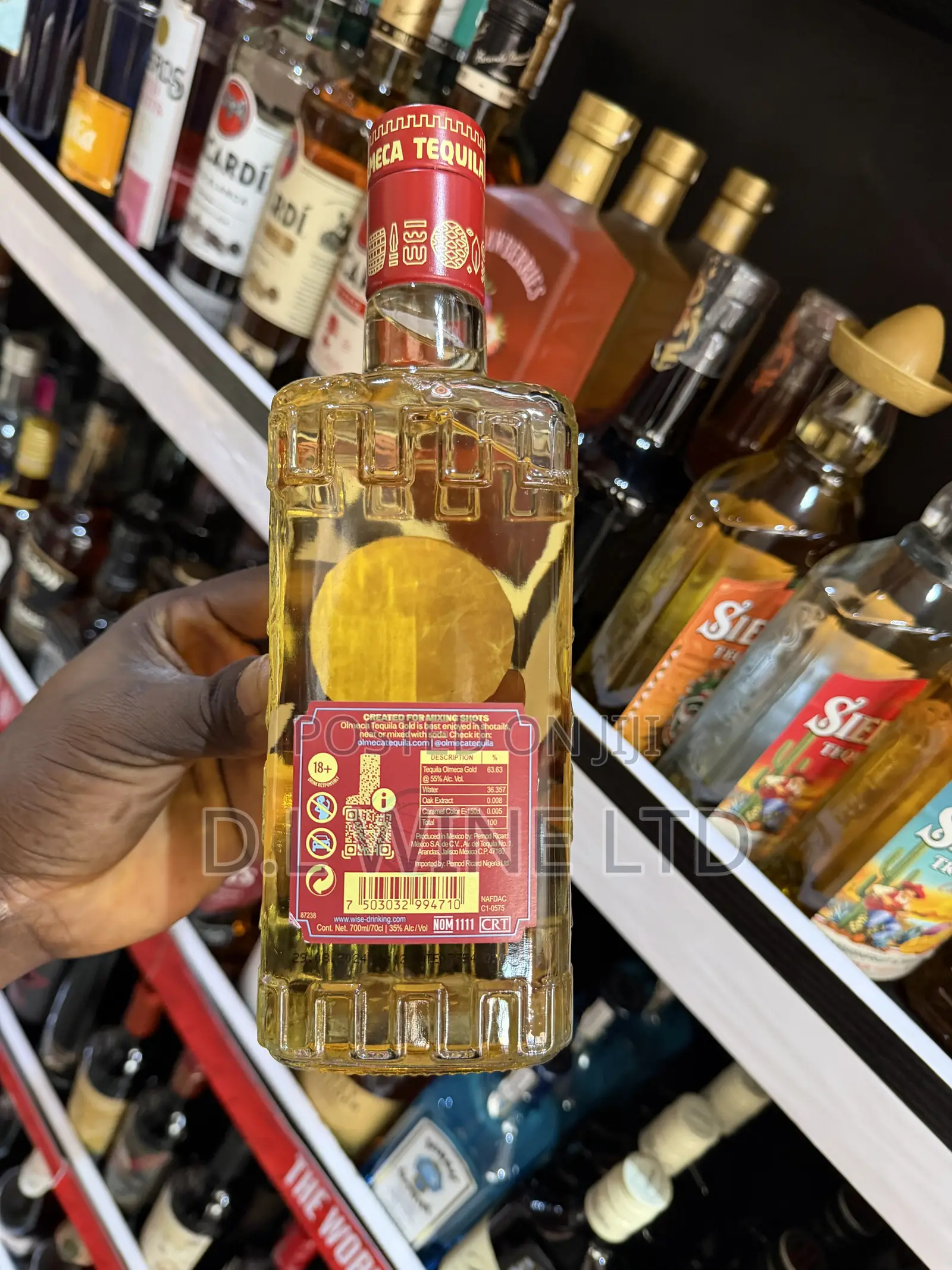 Olmeca Tequila Gold REPOSADO Cartoon of 12 Bottles