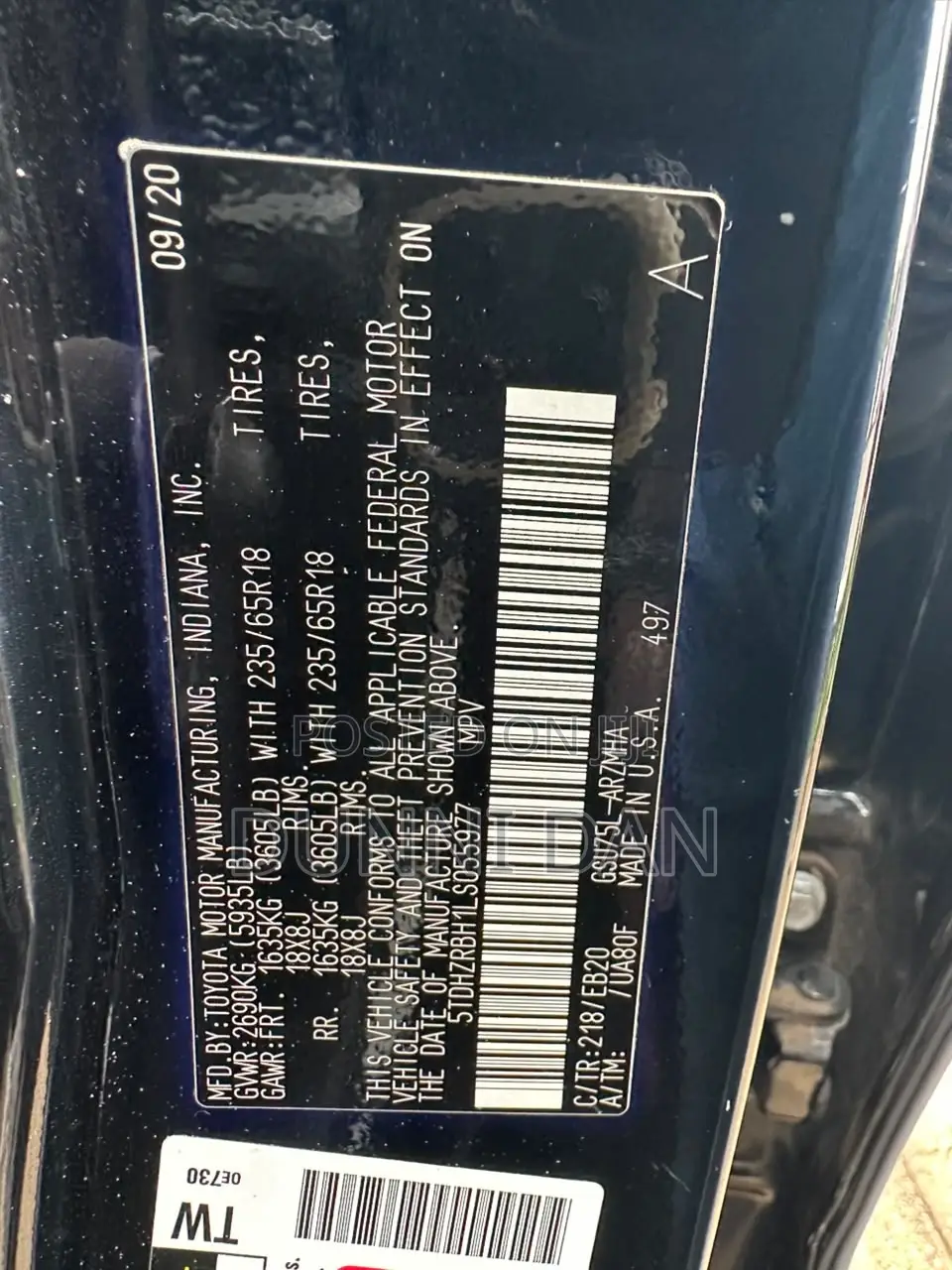 Toyota Highlander XLE 2021 Black