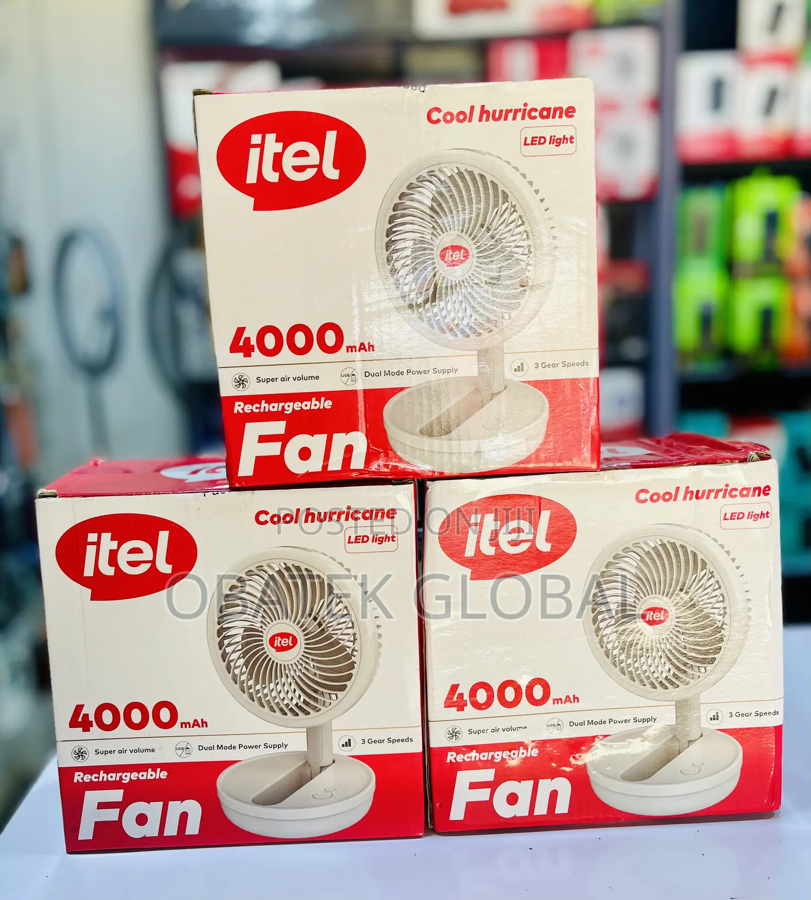 Itel 4000mah Cool Hurricane Rechargeable Fan