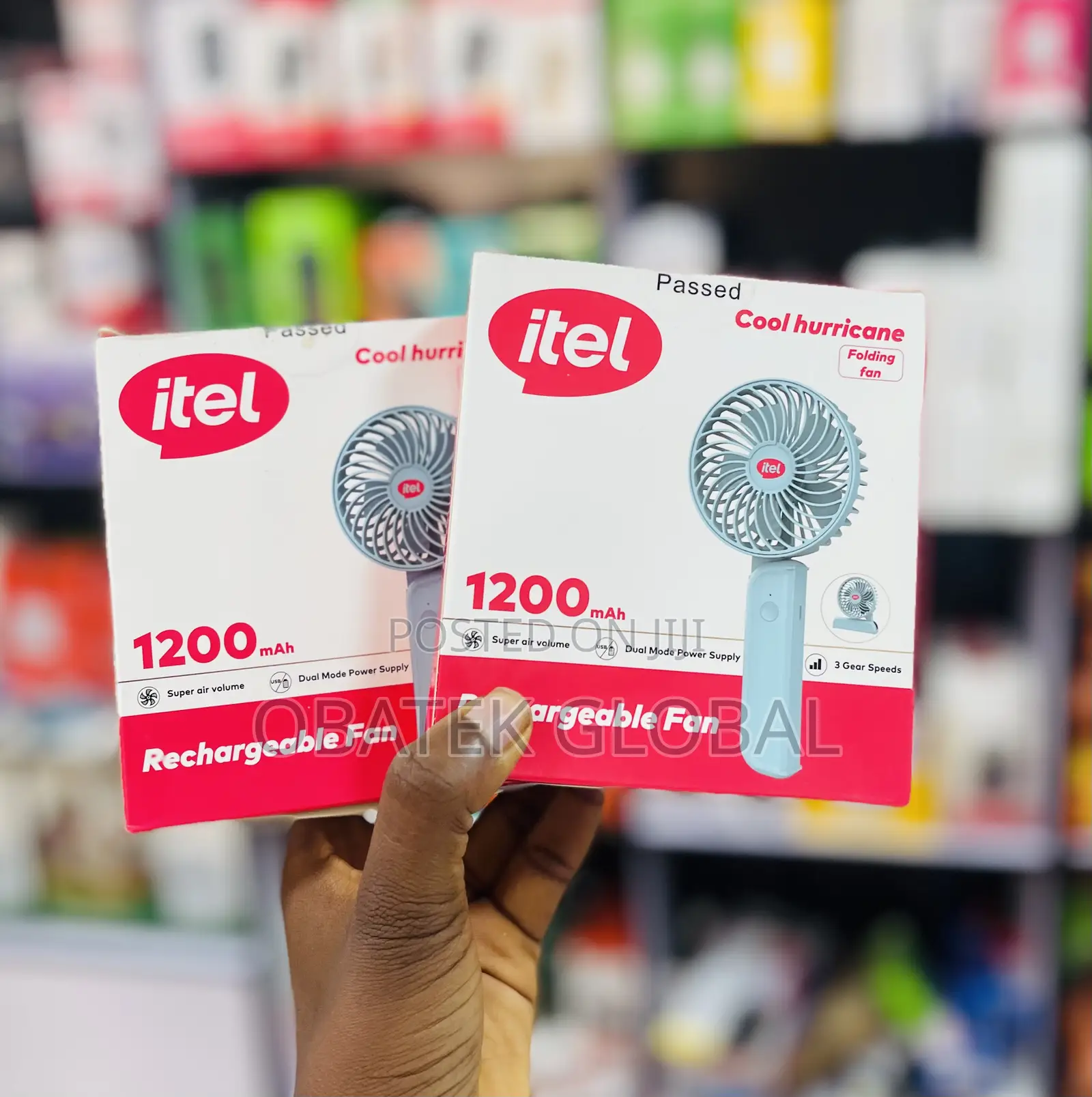 1200mah Itel Rechargeable Fan