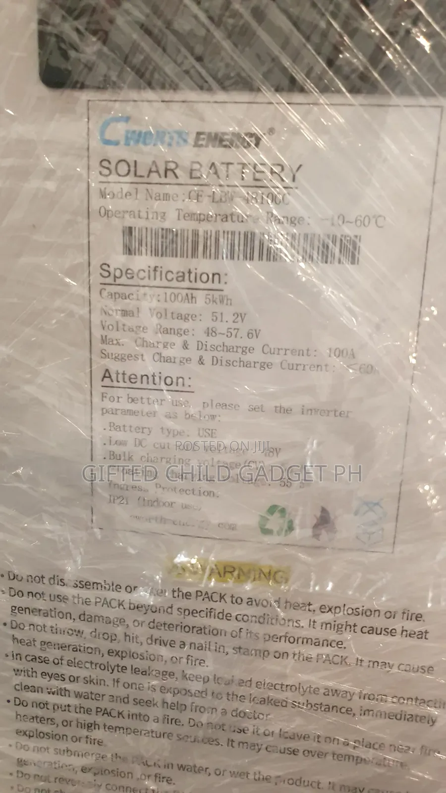 Cworth 5kwh 100Ah 48V Lithium Battery LifePO4 CE-LBW-48100C