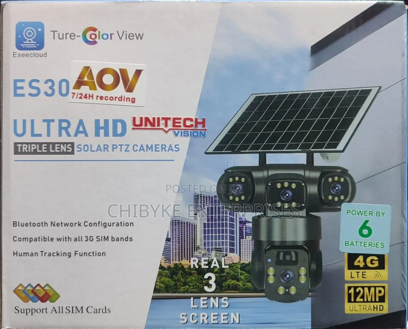Ultra Hd Eseecloud Triple Lens Aov Solar PTZ Camera, With Auto Track