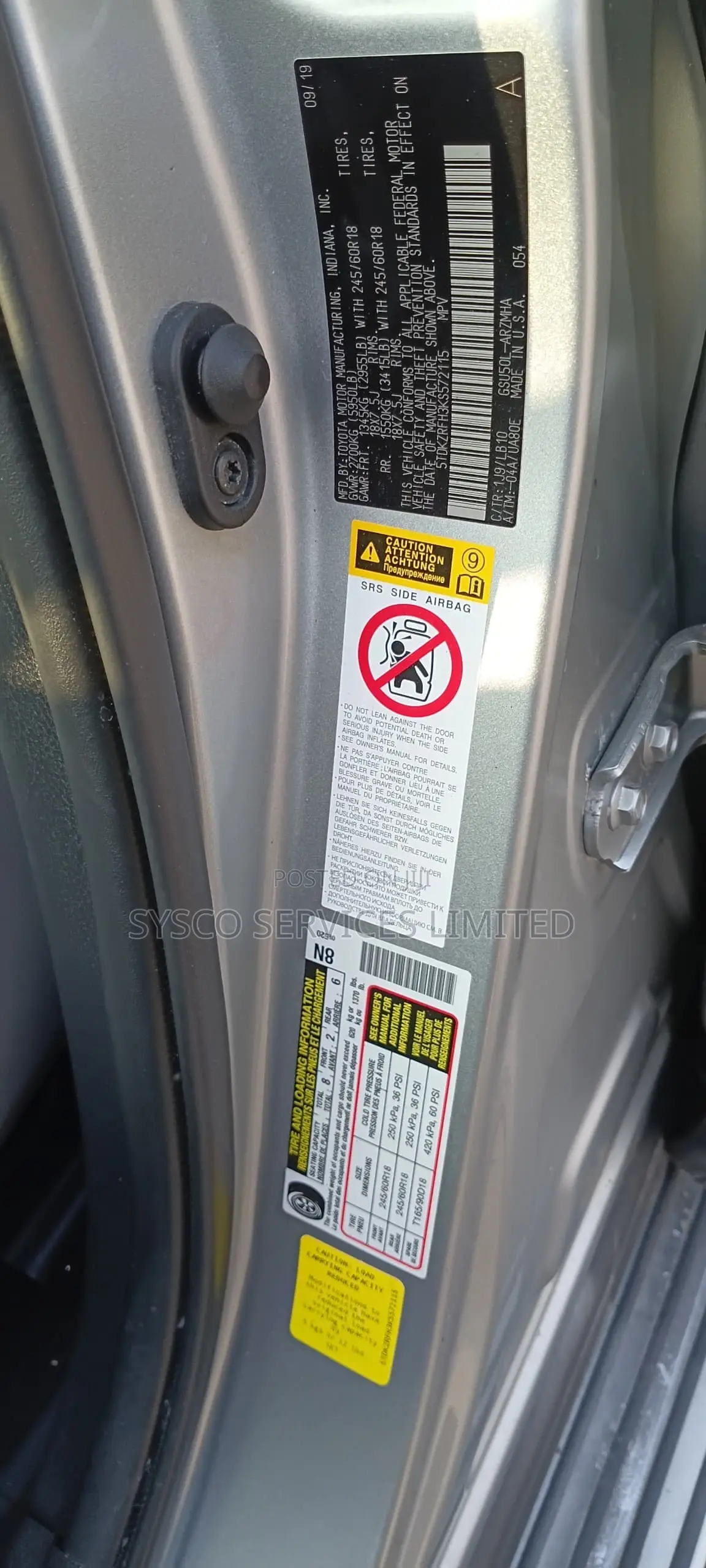 Toyota Highlander XLE 2019 Silver