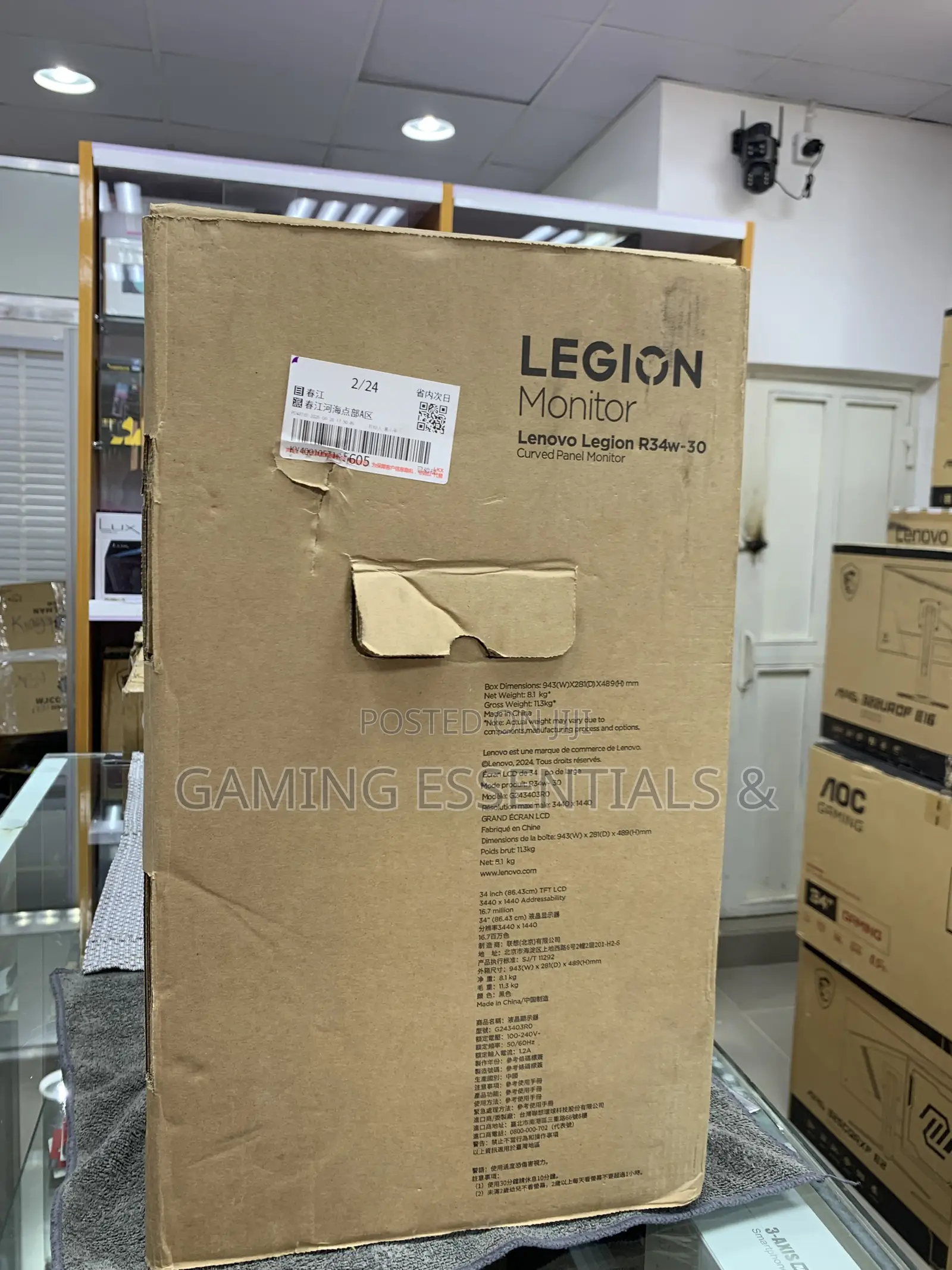Lenovo Legion R34w-30 34inches Curved Monitor