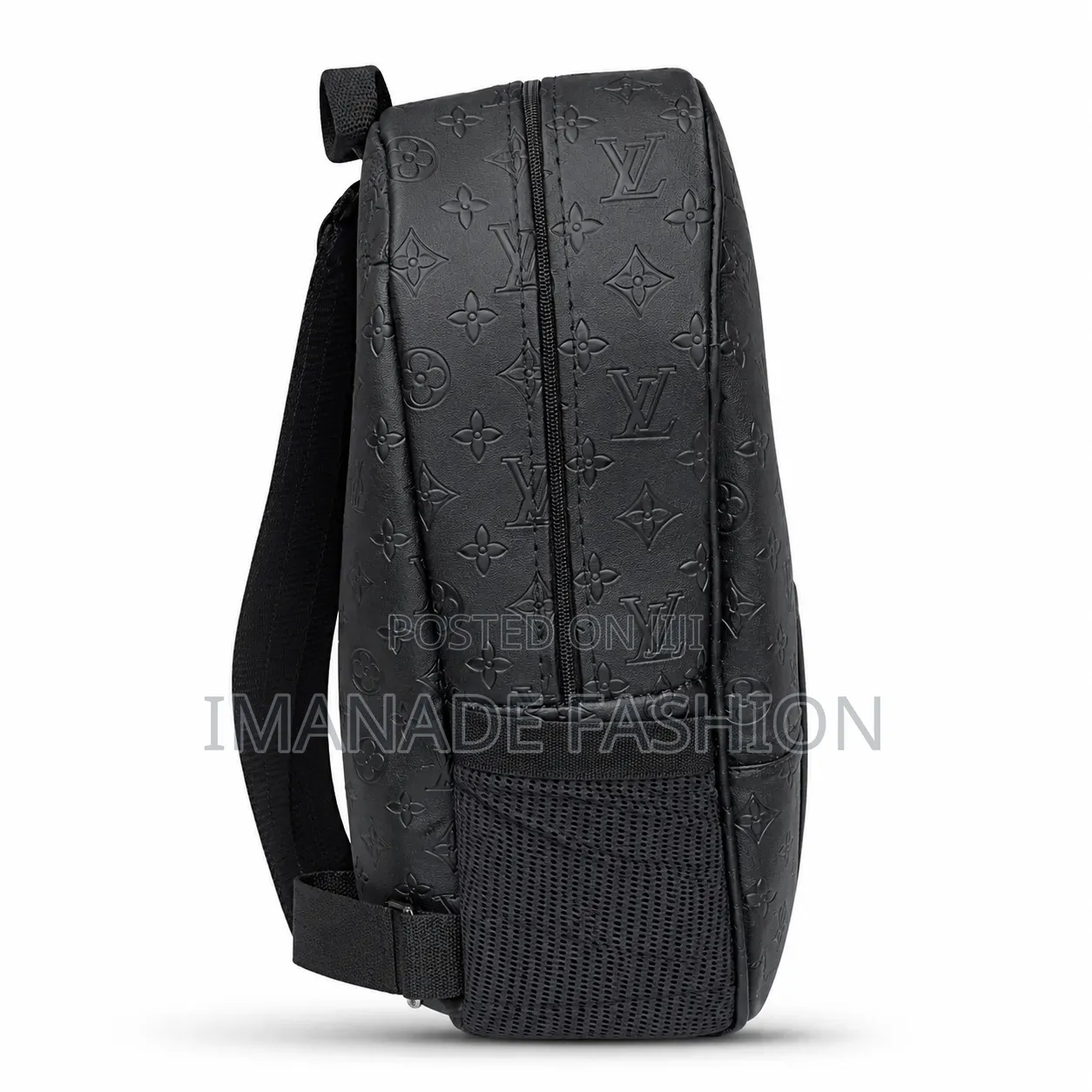Classic Black Monogram Backpack – Stylish Everyday School Casual Bag