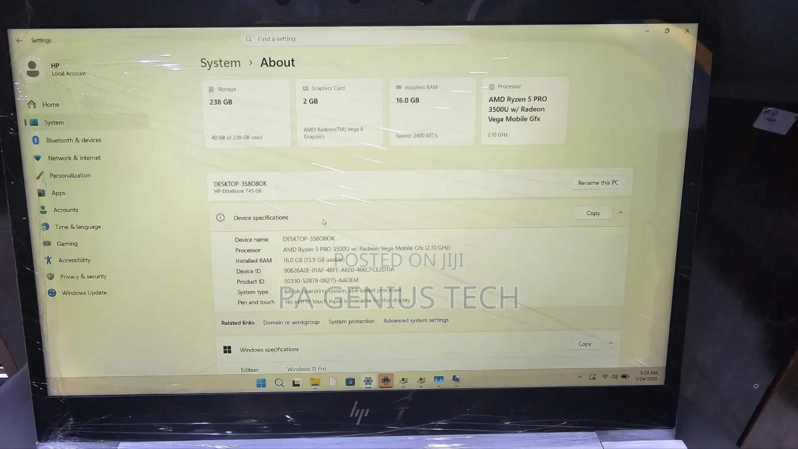 Laptop HP EliteBook 745 G6 16GB AMD Ryzen 5 SSD 256GB