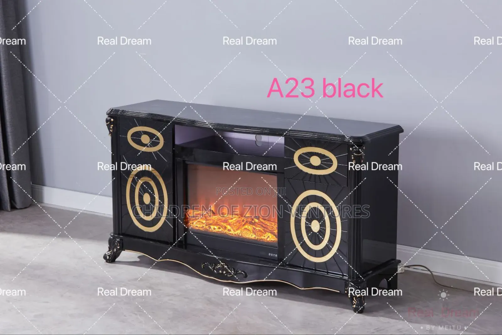 Luxurious TV Stand With Fire Display