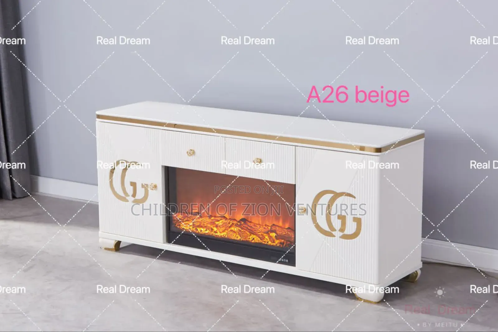 Luxurious TV Stand With Fire Display