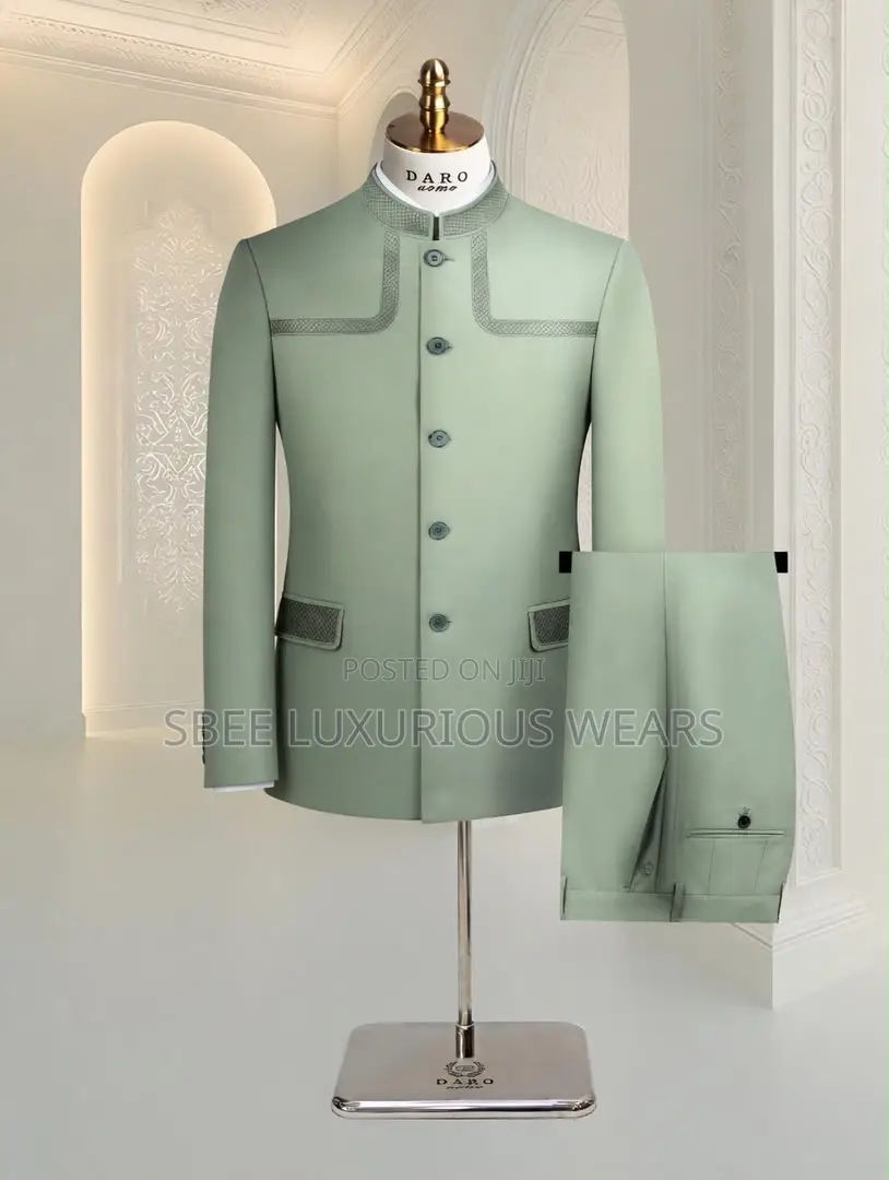 Bishop Neck Long Sleeve Safari Suit