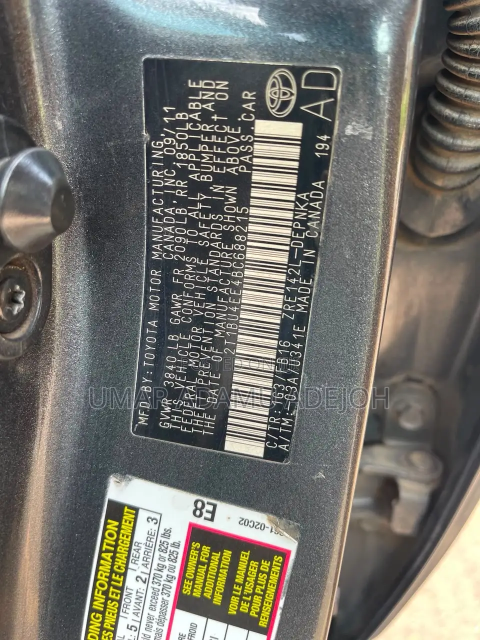 Toyota Corolla 2012 Gray