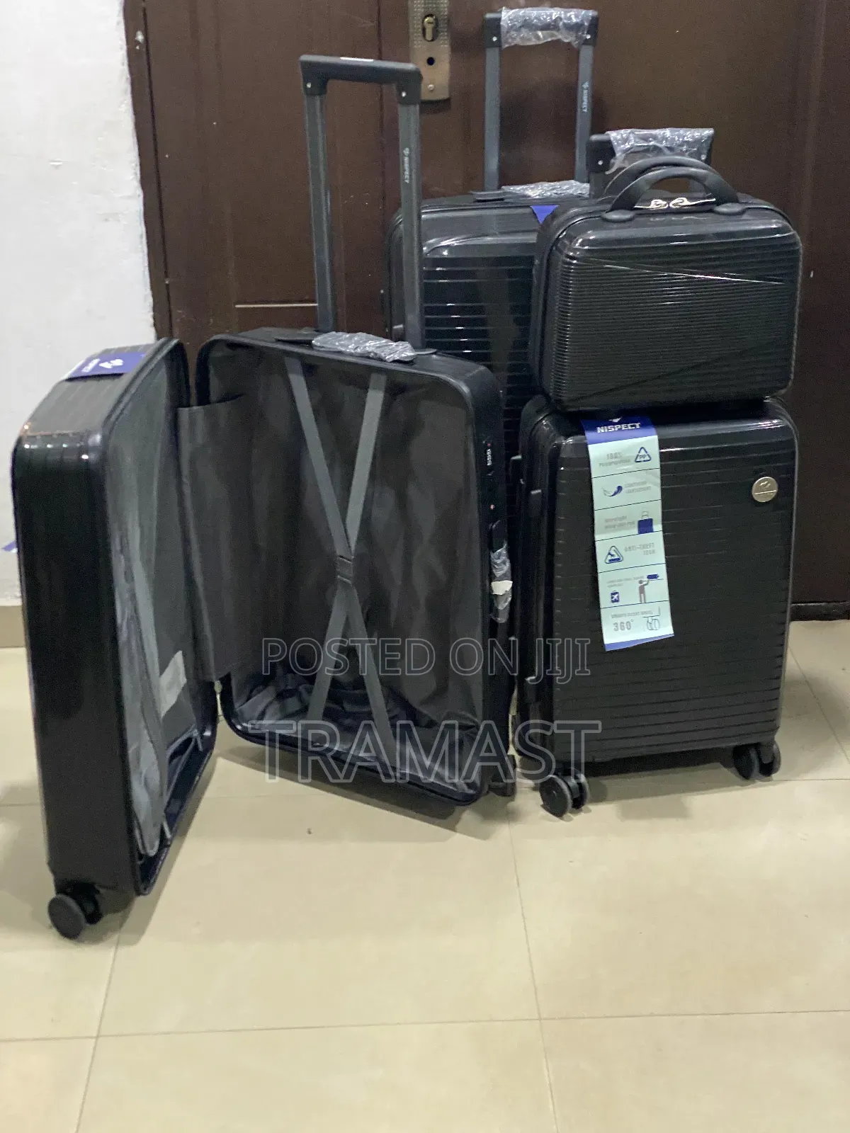 Nispect Travel Luggage 4 in 1 (28, 24, 20 + Kit Bag) Black