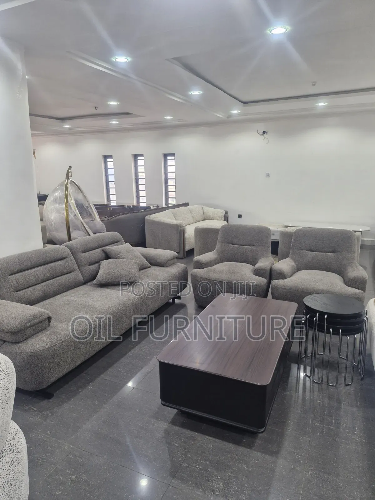 Luxury Ultra-Comfort Grey Fabric 3-Seater Sofa Couch