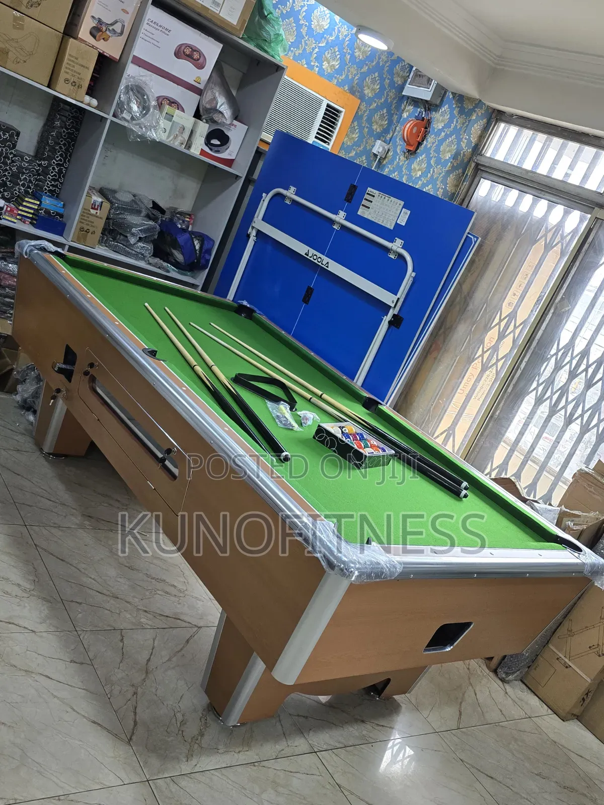 Marble 7ft/8ft Snooker Table With Coin Slot – Iron Edges