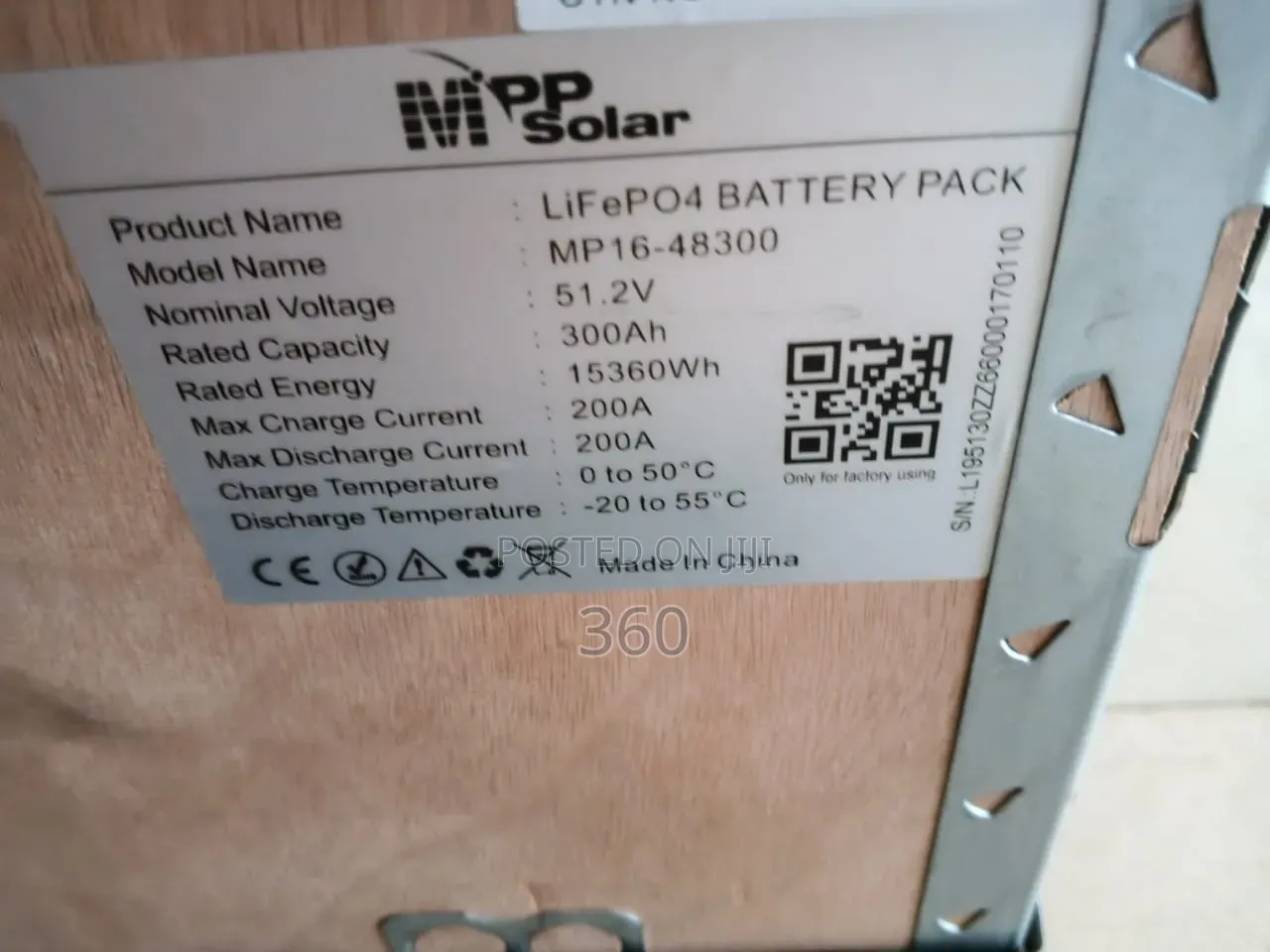 15kwh 300ah MPP SOLAR Lithium Ion Battery