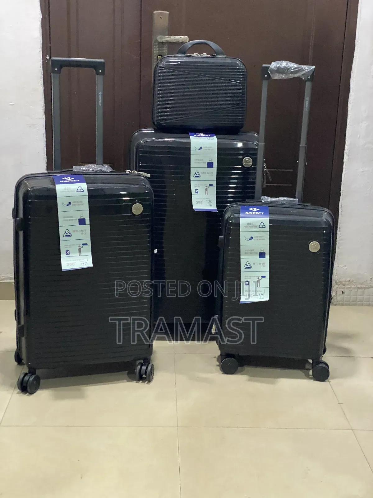 Nispect Travel Luggage 4 in 1 (28, 24, 20 + Kit Bag) Black