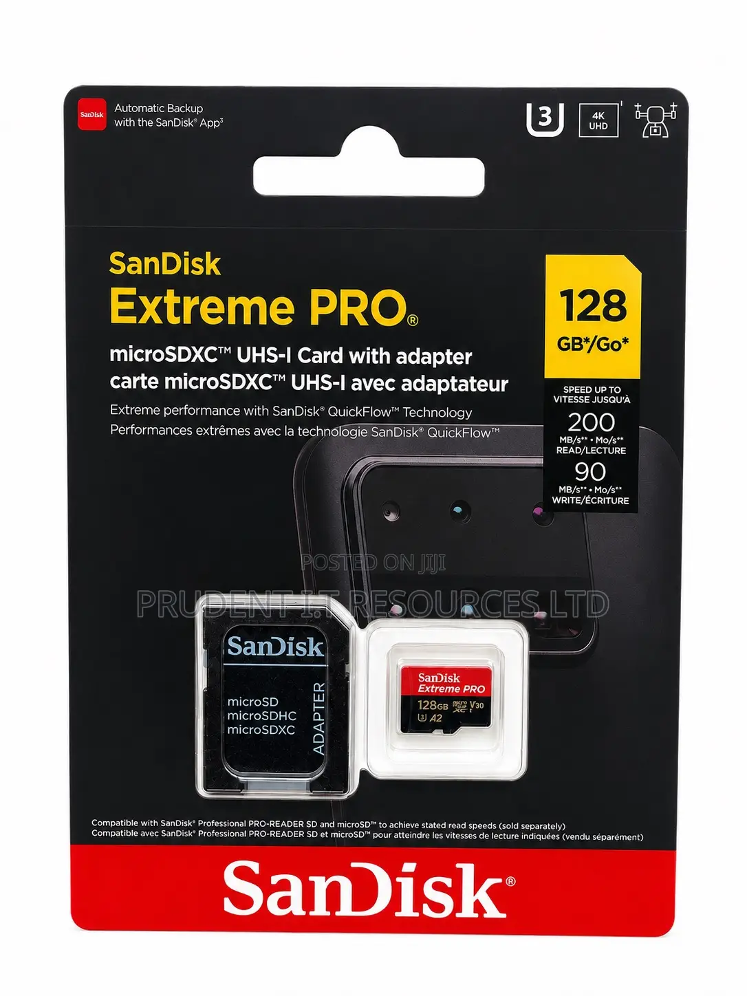 SanDisk Extreme PRO 128GB microSDXC UHS-I Memory Card + SD Adapter