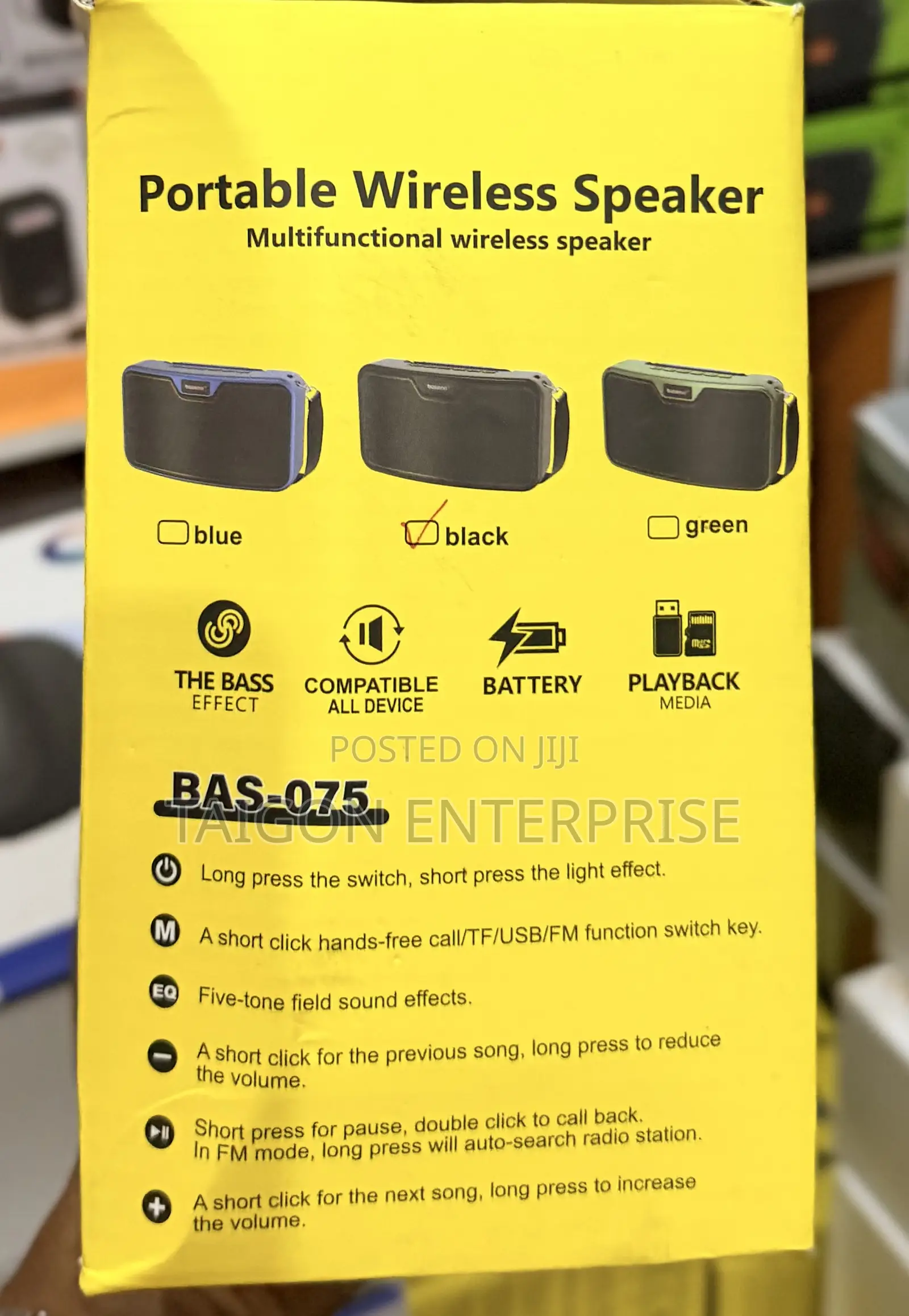 Baseno BAS-075 Portable Wireless Speaker