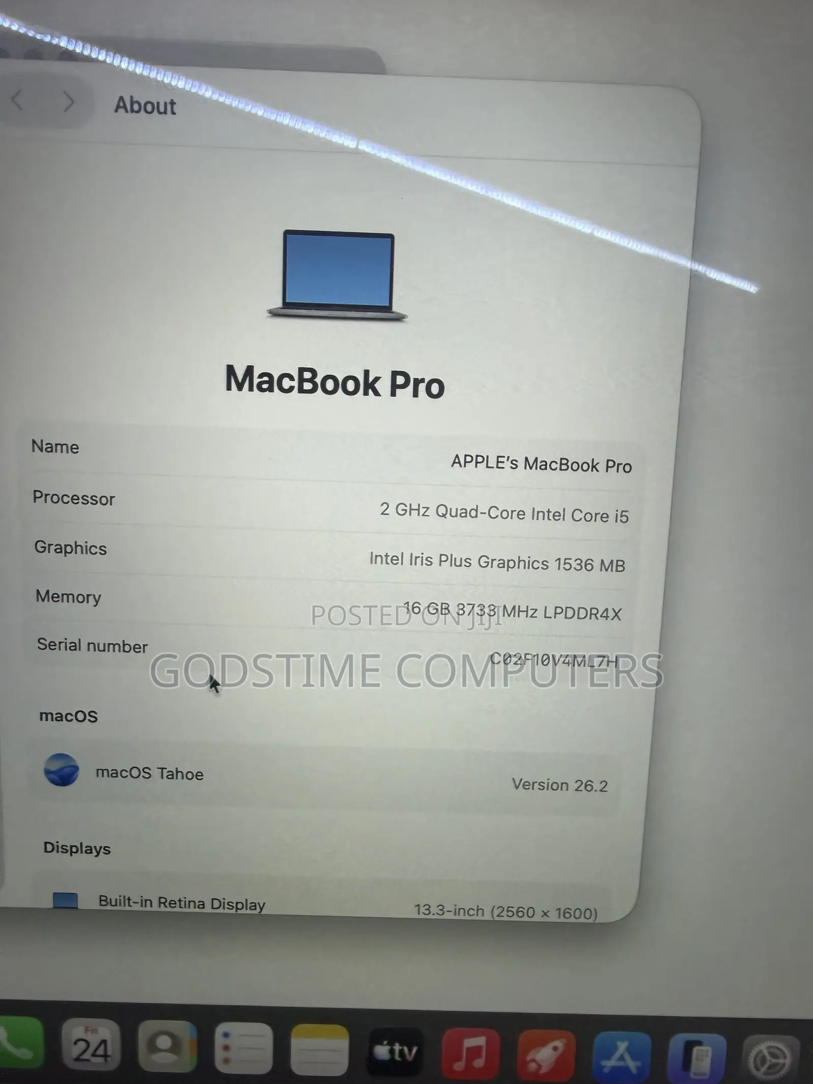 New Laptop Apple MacBook Pro 2020 16GB Intel Core i5 SSD 512GB