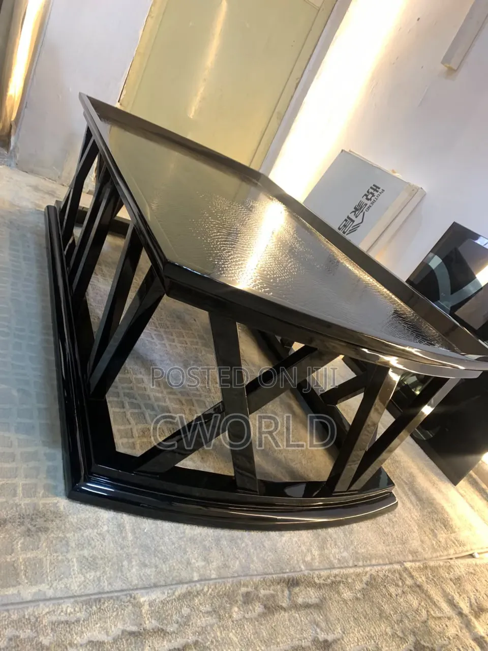 Black Gloss Center Table - Imported