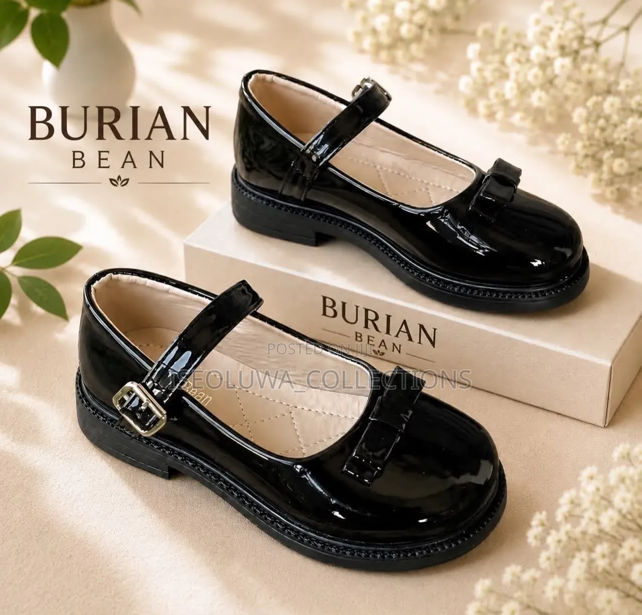 Girls' Black Patent Double-Buckle Mary Jane School Shoes