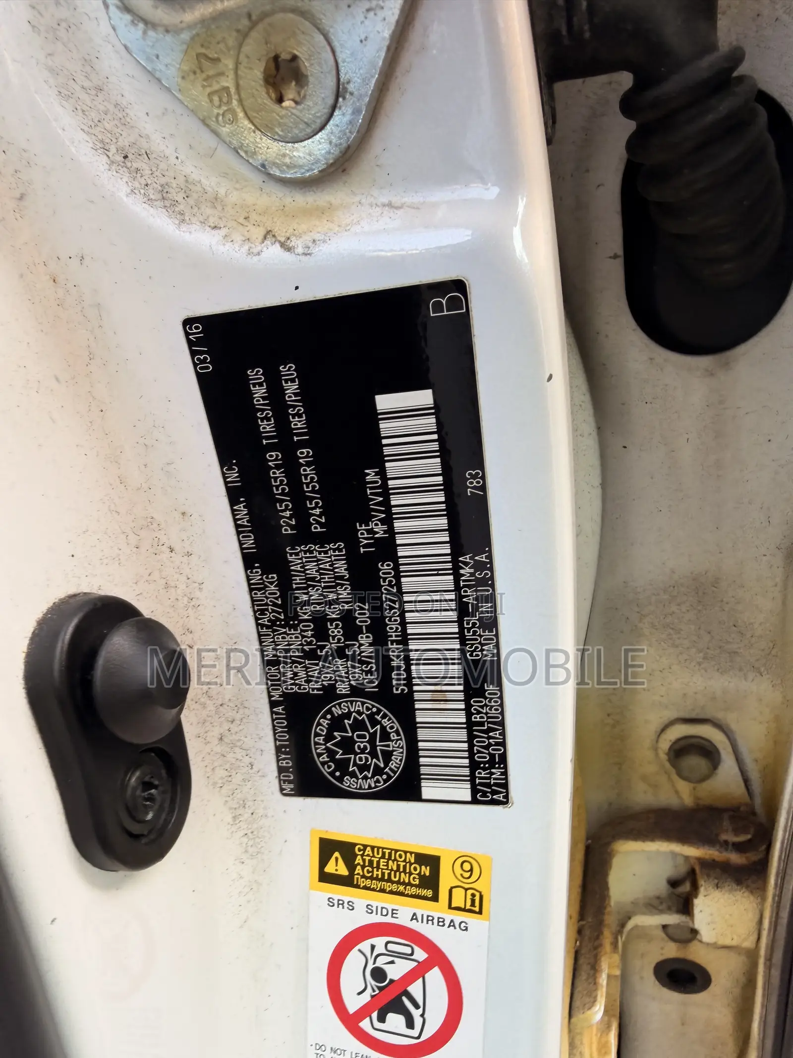 Toyota Highlander 2016 Off white