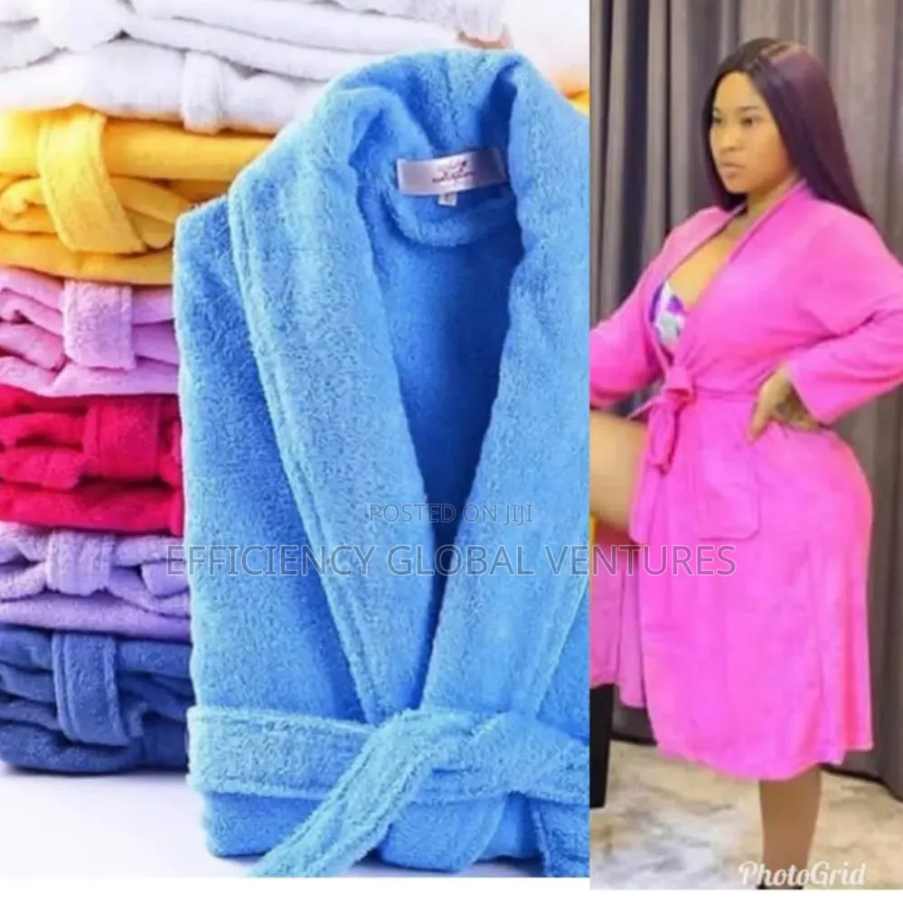 Women Plush Fleece Bathrobe-Soft Absorbent Towel Nightgown Loungewear