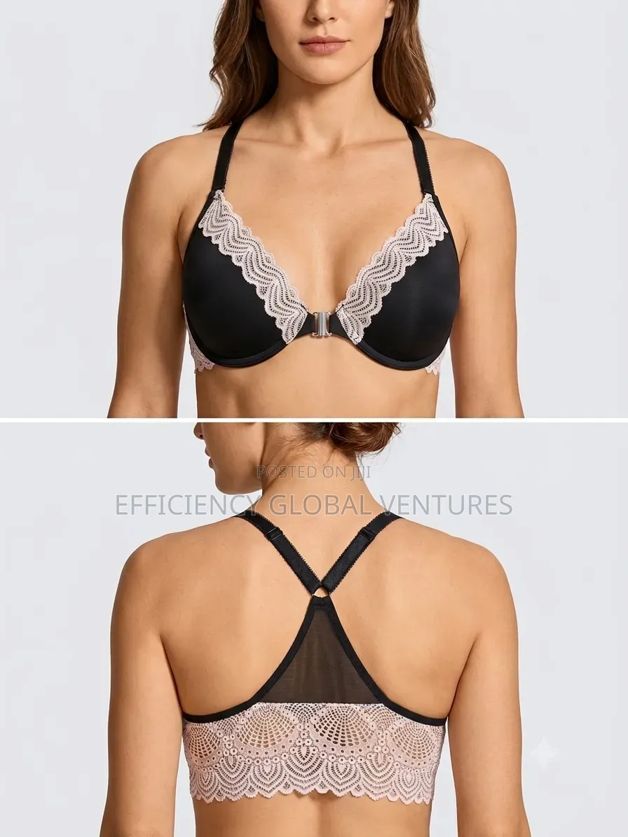 ​Women's One-Piece Single Pad Front-Lock Metal Clasp Bra – T-Shirt Bra